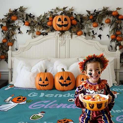 Miniatura 2 de Manta de Halloween personalizada para niñas, manta de bebé personalizada para niños con nombre, manta personalizada súper suave para niños,