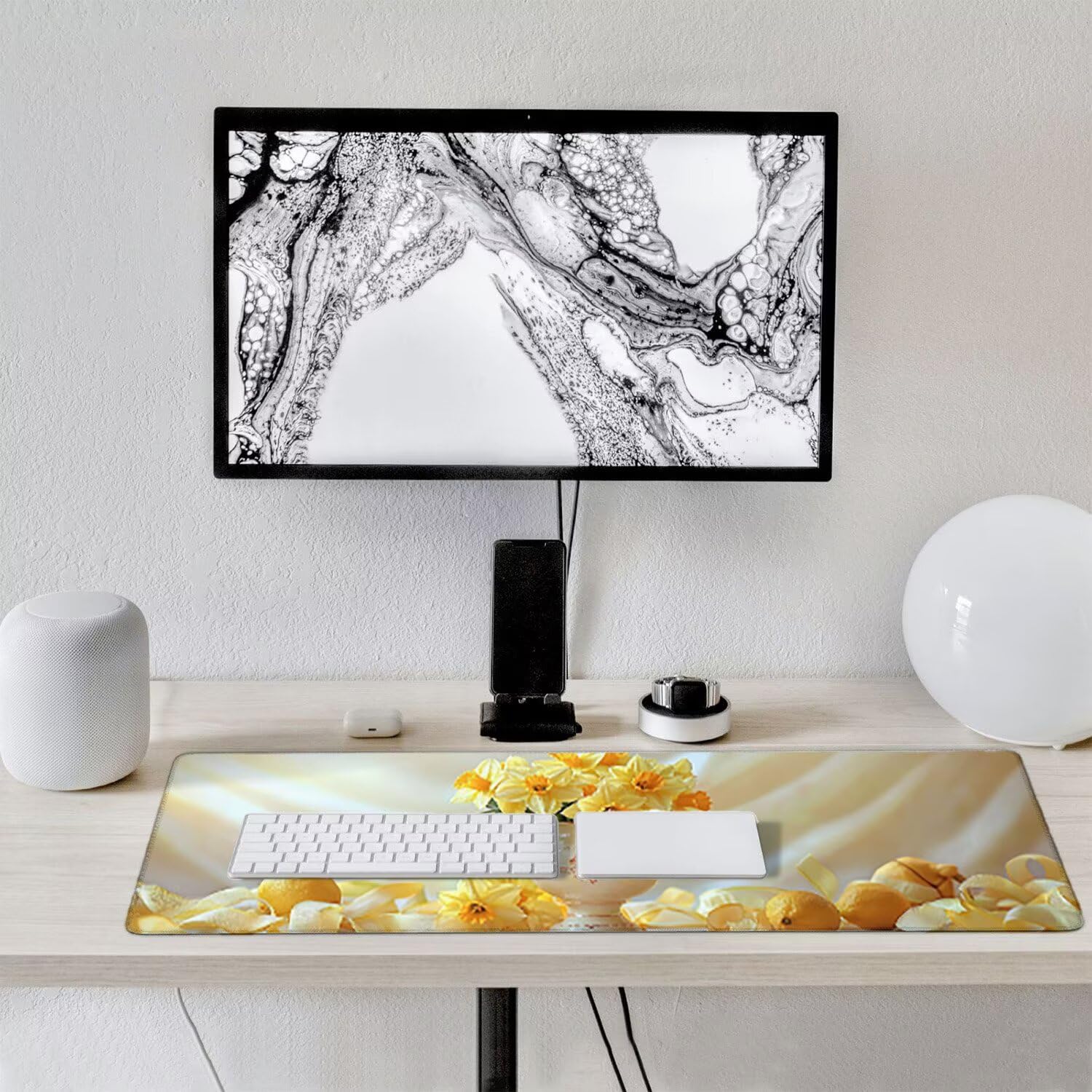 Podkładka pod mysz do gier XXL duża mysz 1600 x 800 mm, duża podkładka pod biurko z antypoślizgową gumową podstawą dla graczy, poprawia precyzję i szybkość (wazon kwiatowy) o-375