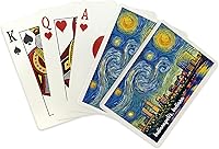 Vista 2 de Lantern Press Indianapolis, Indiana, Skyline, Starry Night, 52 Playing Cards for Adults, Poker Size Card Deck