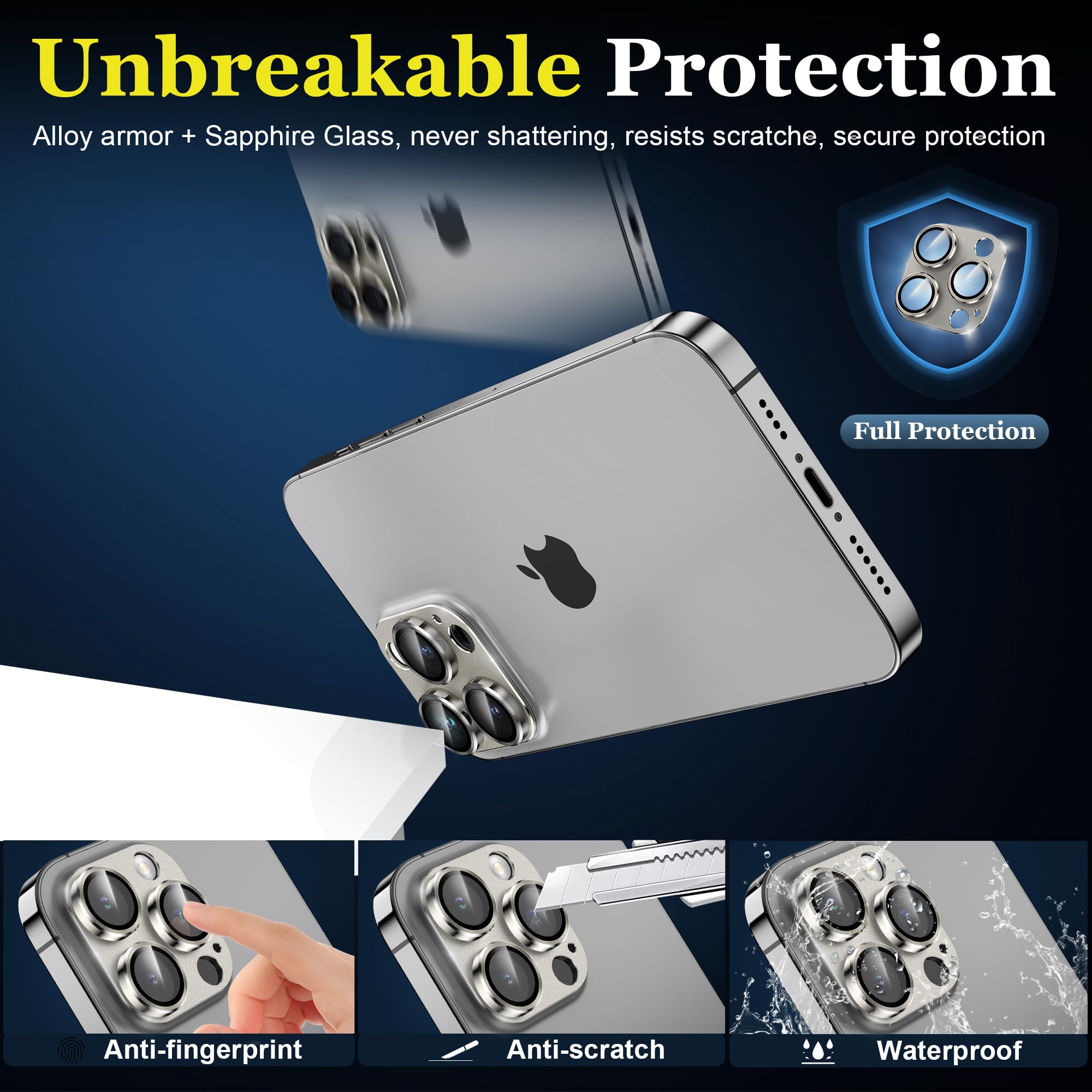 Compatible For IPhone 15 Pro/15 Pro Max Camera Lens Protector Titaniumiphone 15 Pro Max Metal Ring Camera Protector I435985977