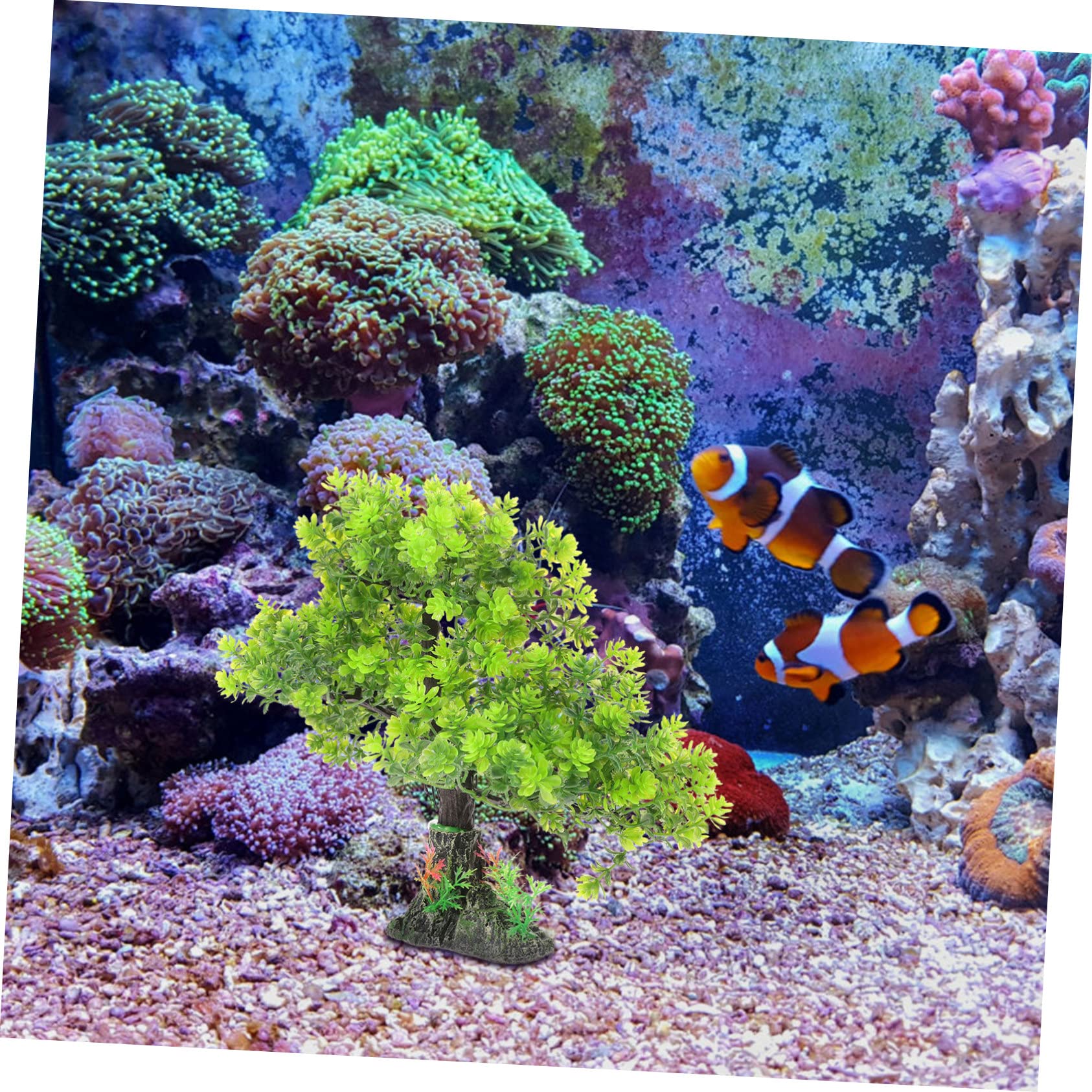 iplusmile Albero Finto in Resina Pianta Decorativa per Acquario Decorazione da per Acquario Albero Finto Compatto Decorazione Realistica