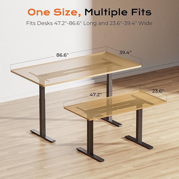 Base de Escritorio Ajustable Huuger, Motor Dual, Negro, Solo Estructura miniatura 4