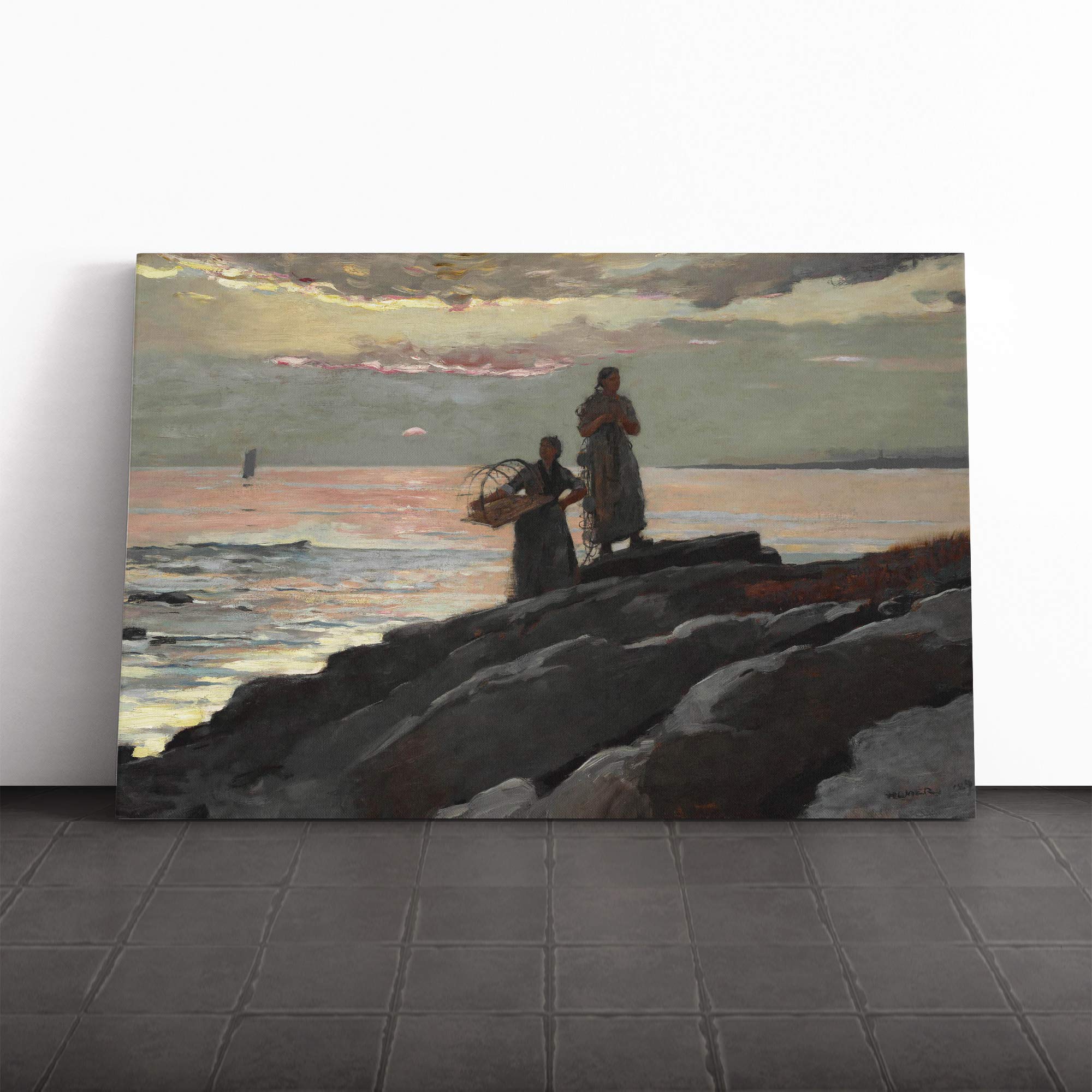 Winslow Homer Saco Bay Canvas Print | Gallery Wrapped 30mm Frame Wall Art | 20x14 inches | Ready to Hang | Modern Picture | Living Room Bedroom Lounge Office