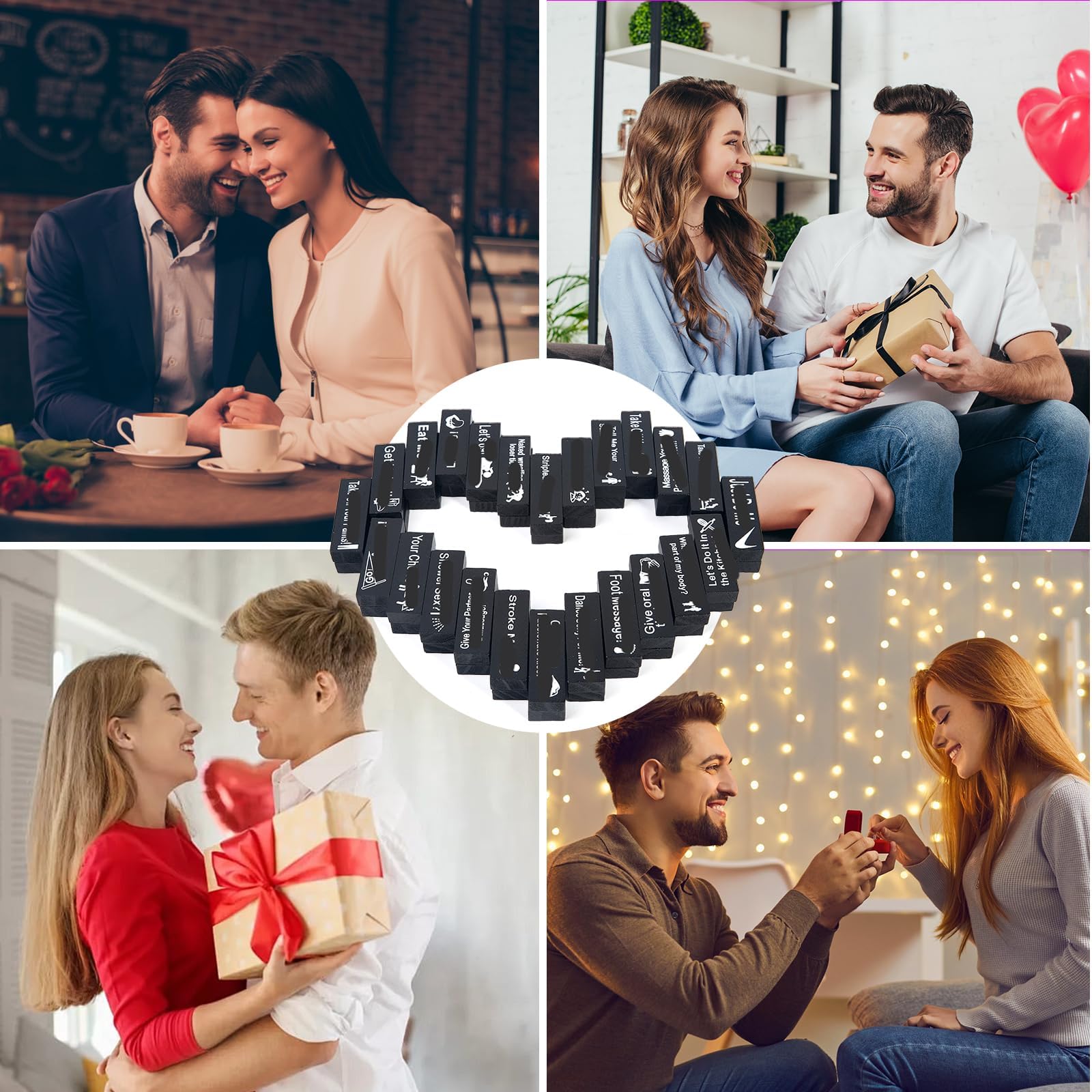 48 blocs de jeux de boissons pour adultes, jeu de couple Lust Tower pour adultes super coquins tour en bois empilable pour couples, idées de rendez-vous amoureux de la Saint-Valentin
