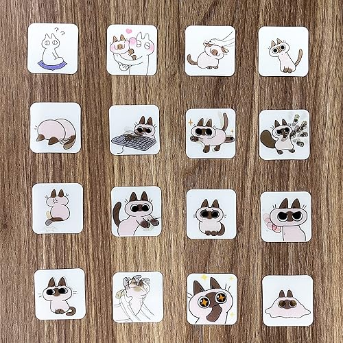 Pegatinas GIF con diseño de gato en movimiento, juego de 16 calcomanías divertidas y lindas para amantes de los gatos, Kawaii Meme, paquete de disponible en Yaxa Colombia