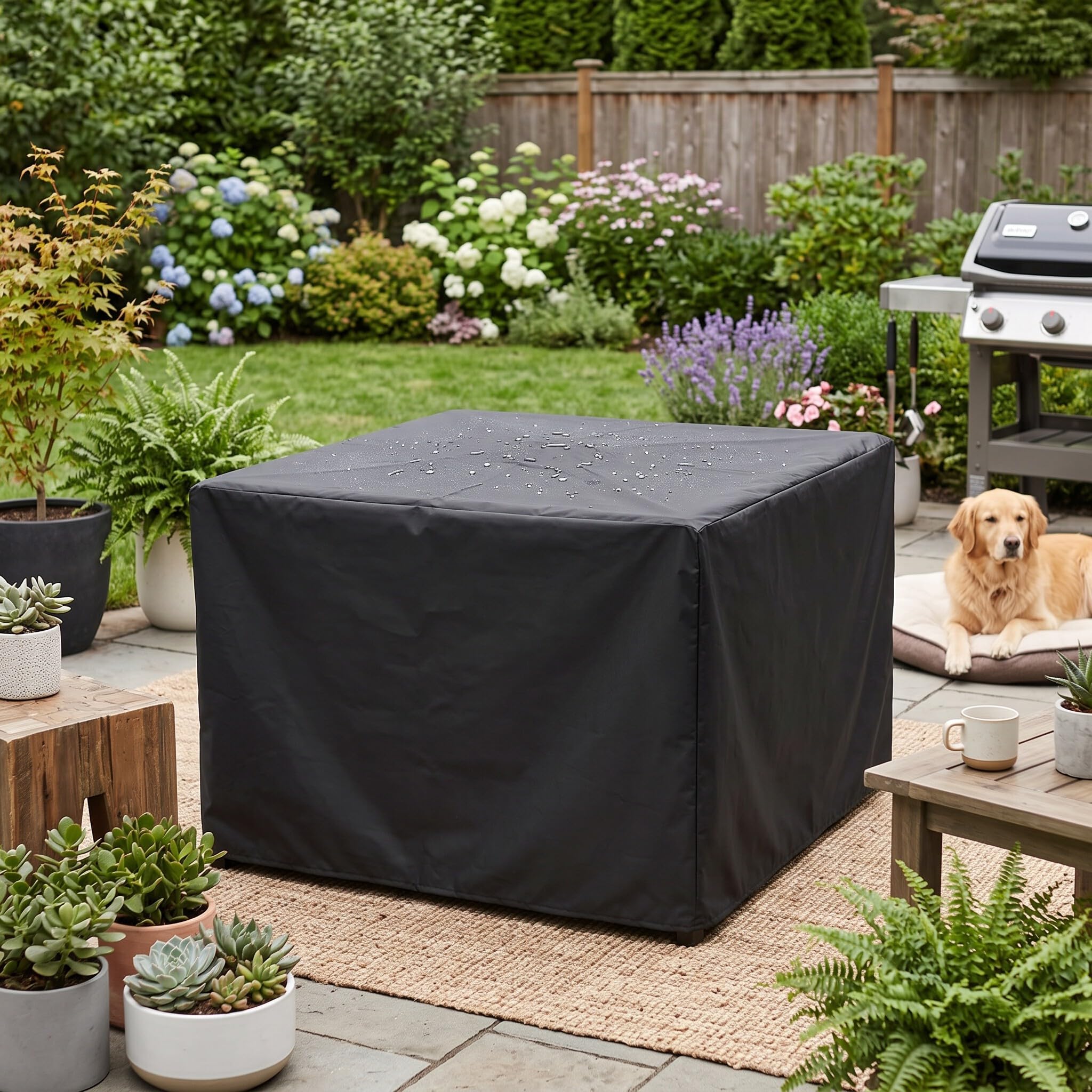 Wakects Abdeckung für Gartenmöbel 150 * 110 * 125 cm Staubdichte Abdeckung für Outdoor-Sofa Wasserdicht Winddicht Reißfest Polyester Abdeckung