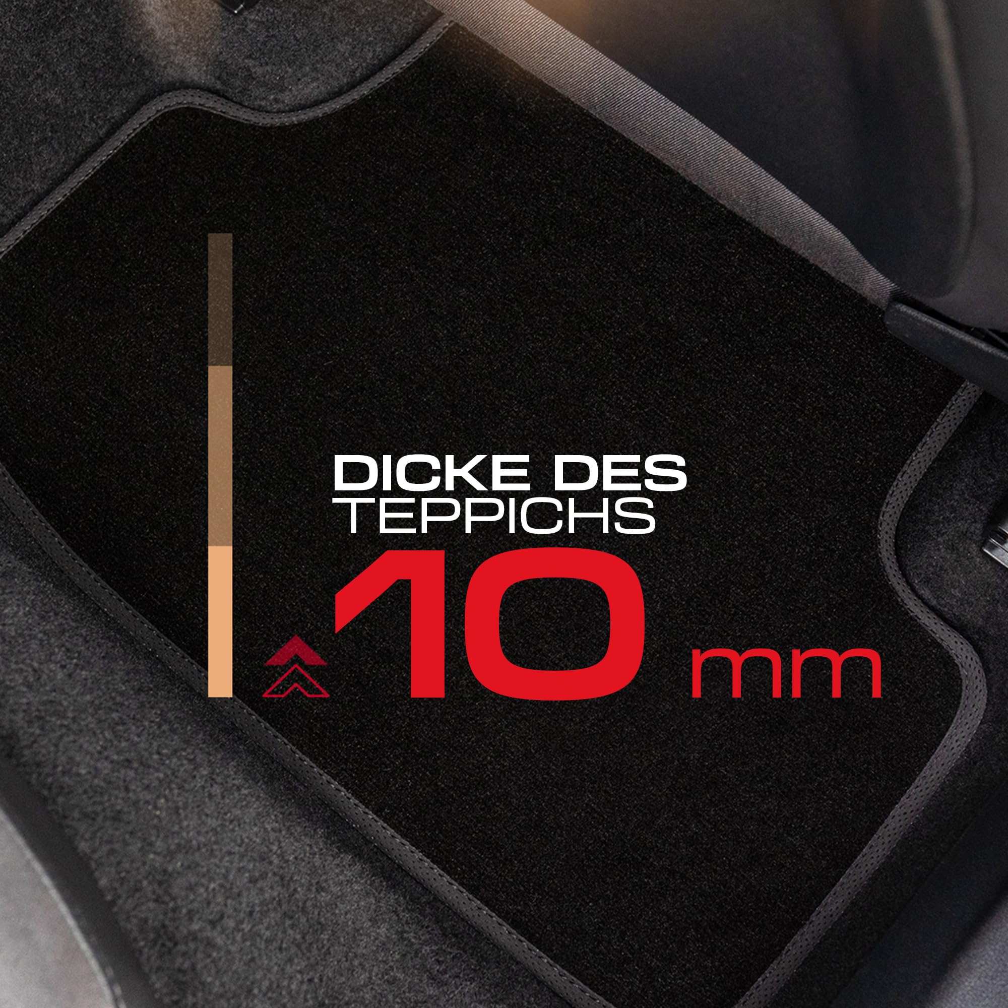 PERFORMANCE Spersonalizowane welurowe dywaniki samochodowe dla Volkswagen Passat B6 2005-2010 - Premium, Perforowane, miedź -Precyzyjny haft CNC, designerska perforowana lamówka, dywaniki samochodowe