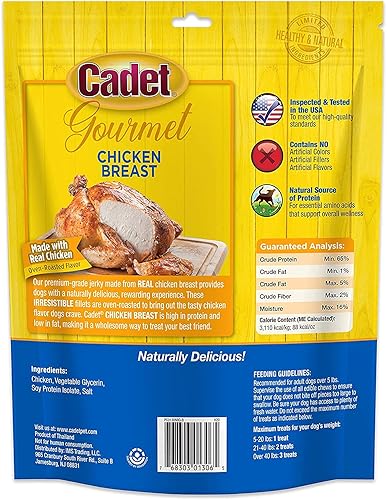 Miniatura 2 de Cadet Gourmet - Pechuga de pollo saludable y natural para perros, paquete de 3, 14 onzas por bolsa
