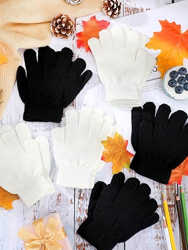 Miniatura 6 de Boao 6 pares de guantes para niños, dedos completos, guantes de punto para niños pequeños, guantes cálidos de invierno para niños y niñas