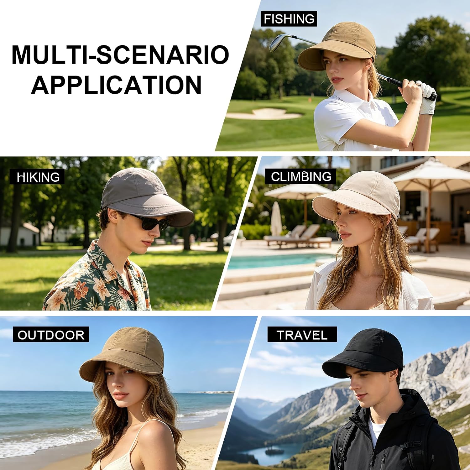 YAMEIZE Wide Brim Women Sun Hat - Foldable Sun Hat Packable Quick Dry Sun Hat Sun Protection Outdoor Beach Travel