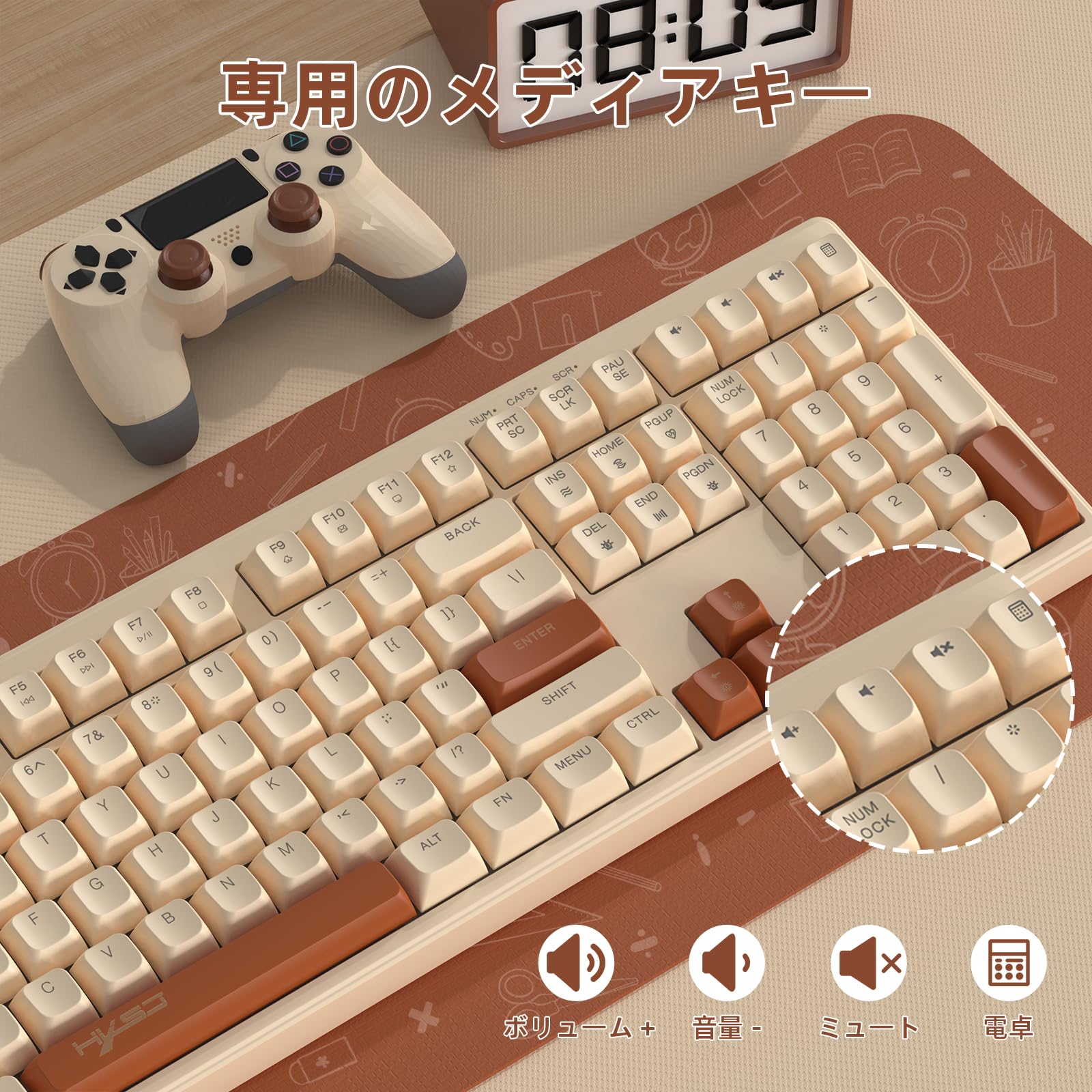 Amazon | MAMBASNAKE 有線 108 キー フルサイズ RGB レインボーバック