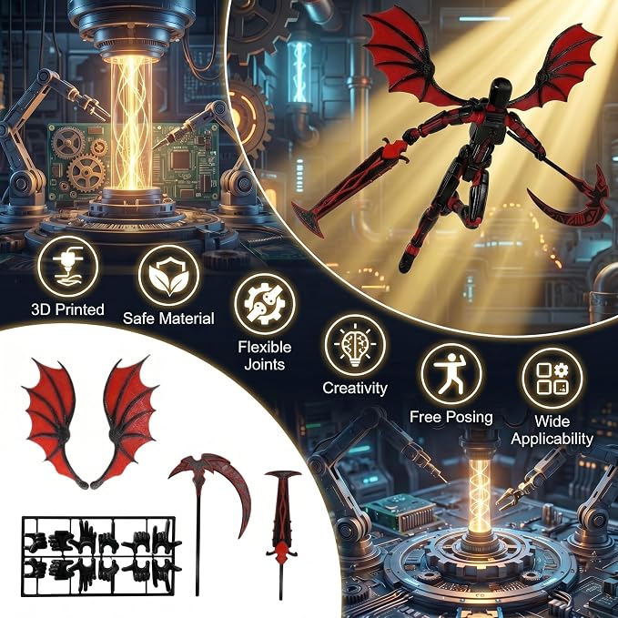 Figura de acción T13 3D impresa Multi-Articulada miniatura 2