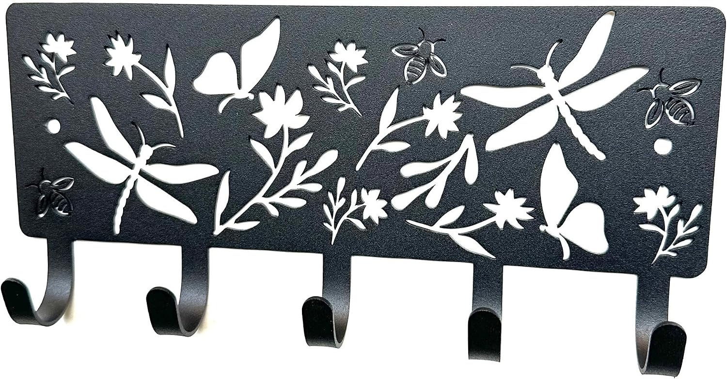 Wildflower & Insects Key Holder with 5 Wall, Size 9-inch