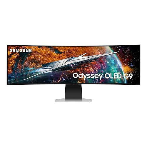 Immagine del prodotto Samsung Monitor Gaming Odyssey OLED G9 (S49CG950), Curvo (1800R), 49'', 5120x1440 (DQHD), Smart Hub, 32:9, HDR10+, OLED, 240Hz, 0,03ms (GtG), Freesync Premium Pro, Micro HDMI, USB 3.0, DP, Casse