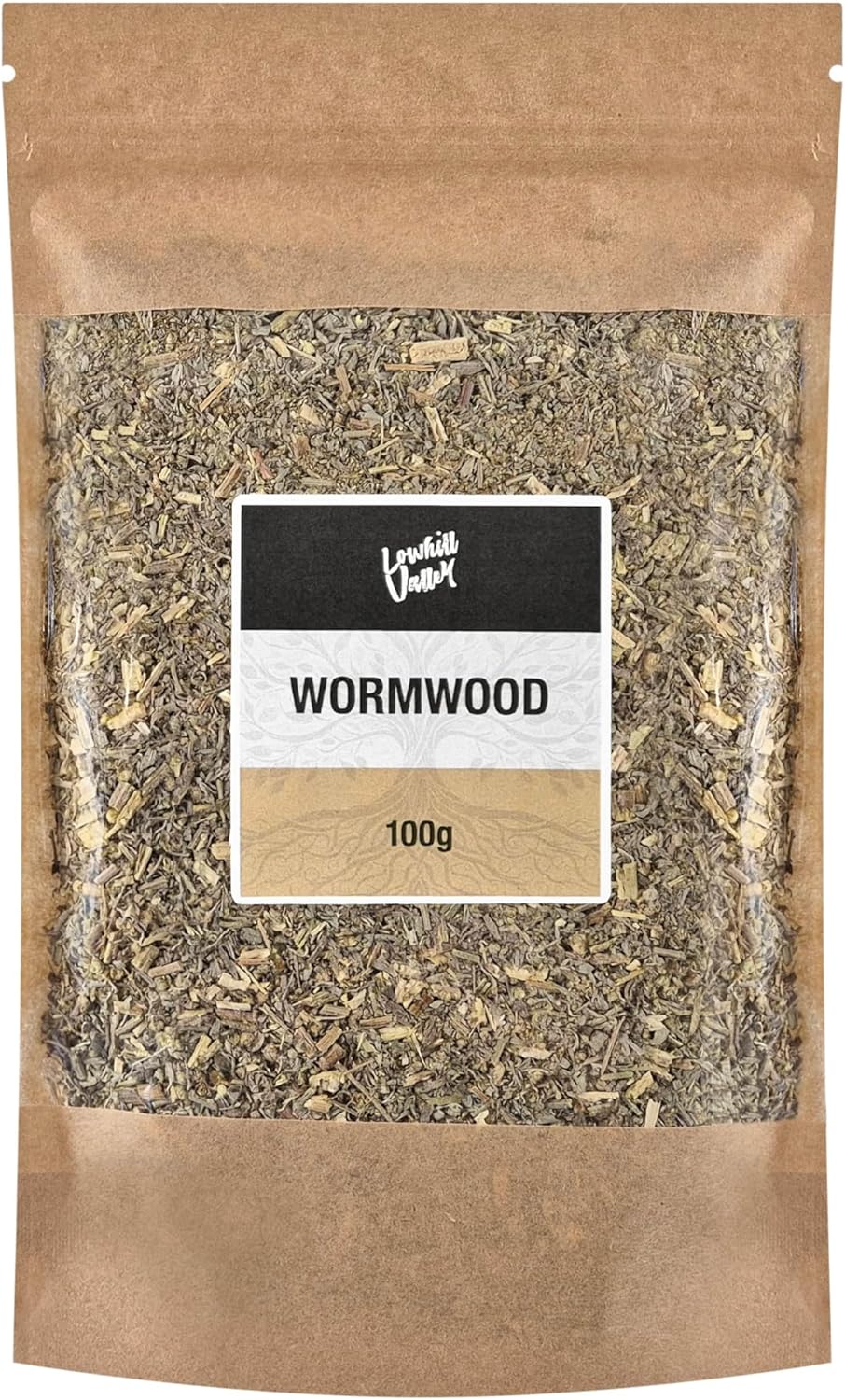 Lowhill Valley Wormwood – 100% Pure Artemisia Absinthium cut herb for Herbal Tea, Non-GMO, Sustainably Sourced, Hand-Packed – Embrace the Power of Nature – 100g