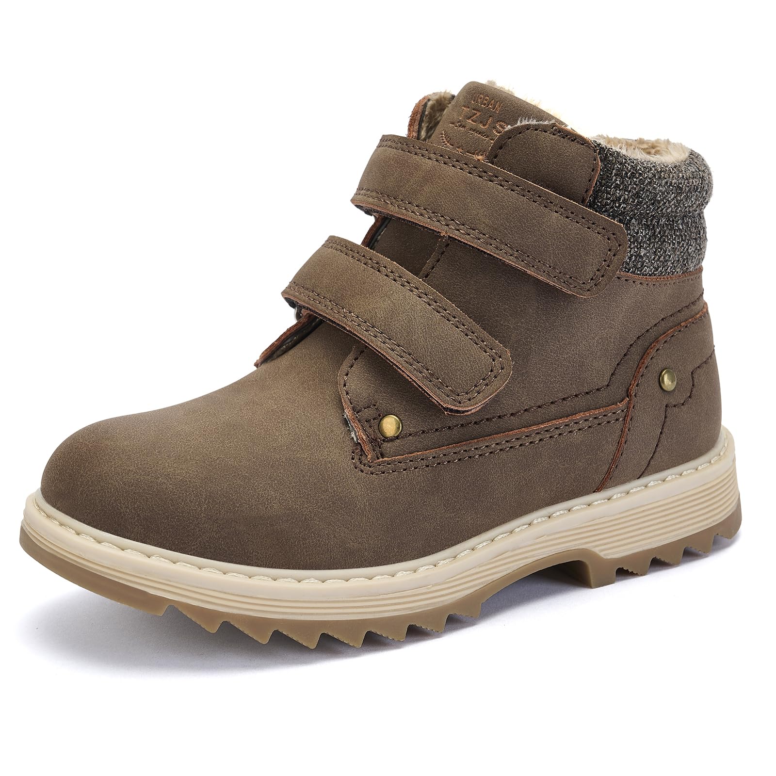 TZJS Unisex Kinder Klassische Stiefel Jungen Mädchen Baby Winterstiefel Mit Klettverschluss Wasserdicht Stiefeletten Schneestiefel Trekking Winterschuhe 22-35EU