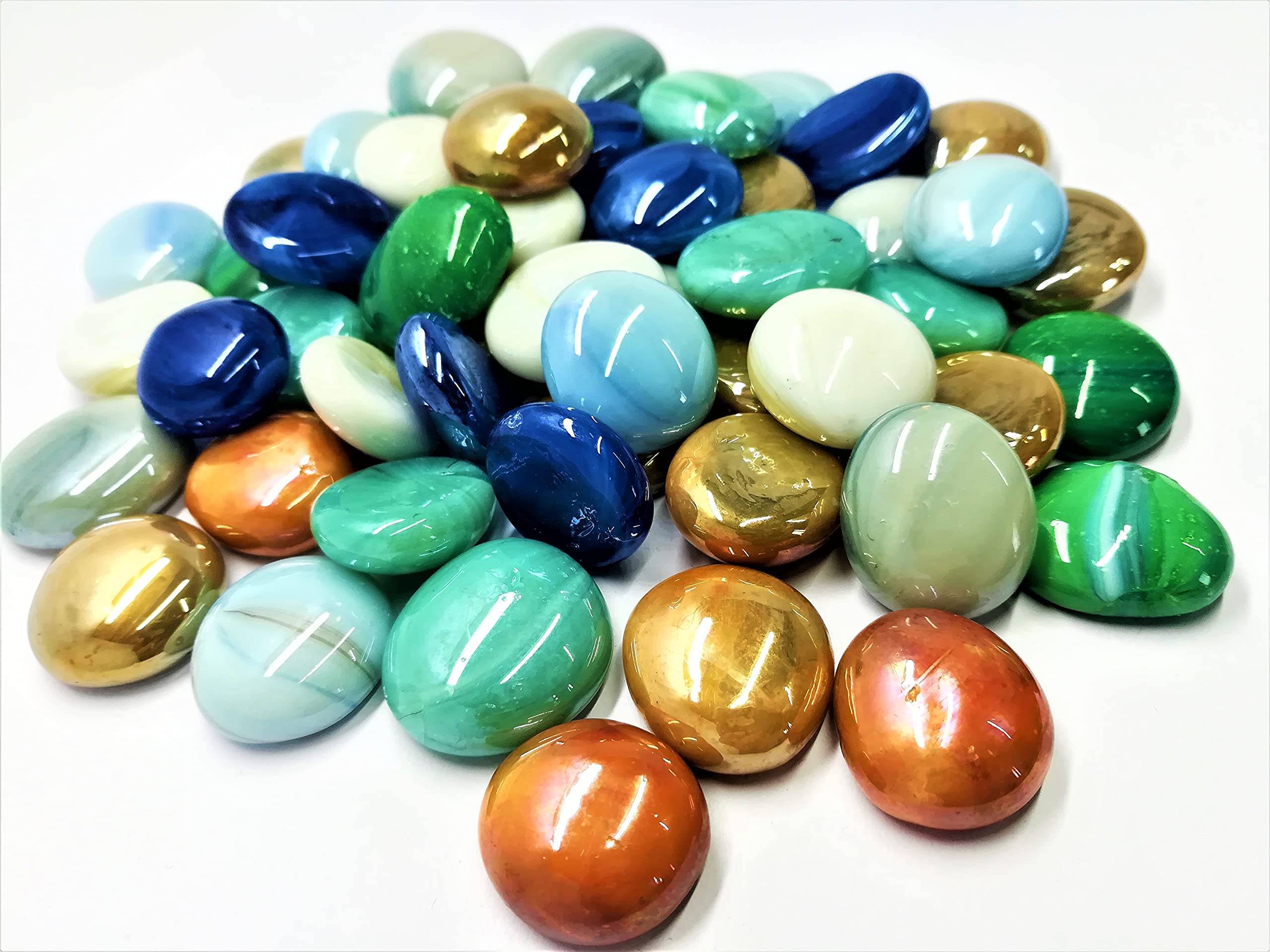 OMI Glass Pebbles Mixed Color - Round Shapes, 400g (Approx 50 Pieces) (B08TVZM49R) Amazon Price History, Amazon Price Tracker