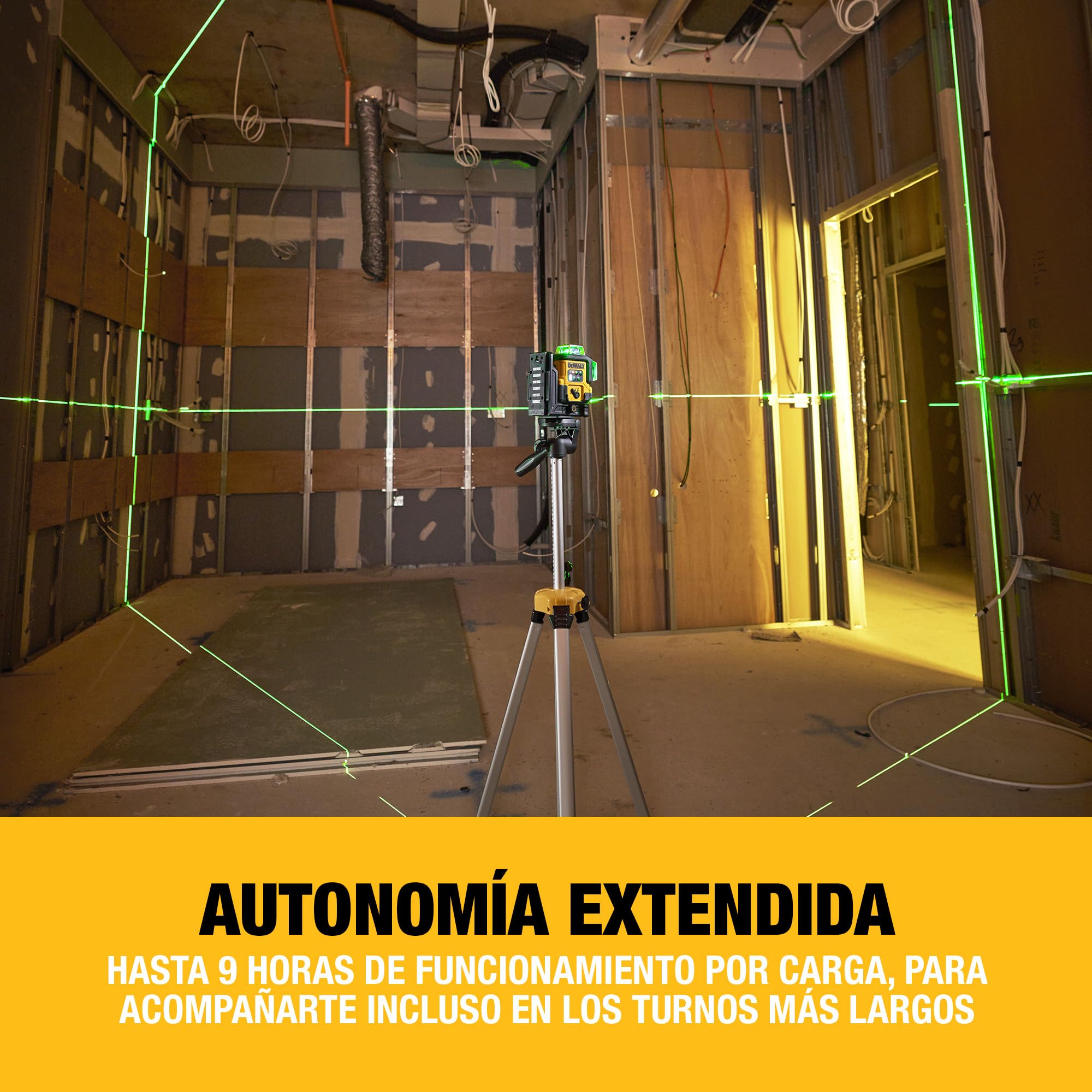 DEWALT, Láser de línea verde 3x360° recargable por USB en estuche, DCLE14361GB-XJ