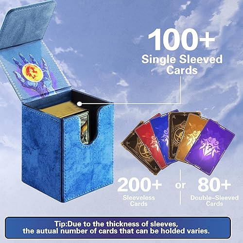 Miniatura 2 de MTG Commander - Caja de baraja para más de 100 tarjetas de una sola funda, caja de cartas mágicas con imán fuerte, caja de almacenamiento de