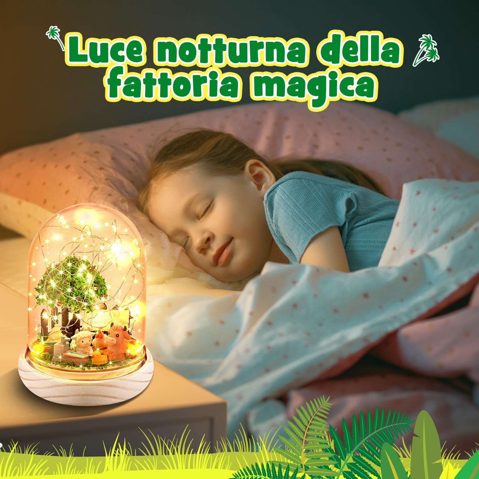 Dislocati Luce Notturna Artigianale Giocattoli Set Decorativi Fai da Te Unicorni/Sirene/Dinosauri/Fattorie Giocattoli- Regali per Bambini