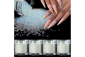 4 Bottles Micro Pixie Beads Nail Crystals Caviar Beads Multicolor Glass for...