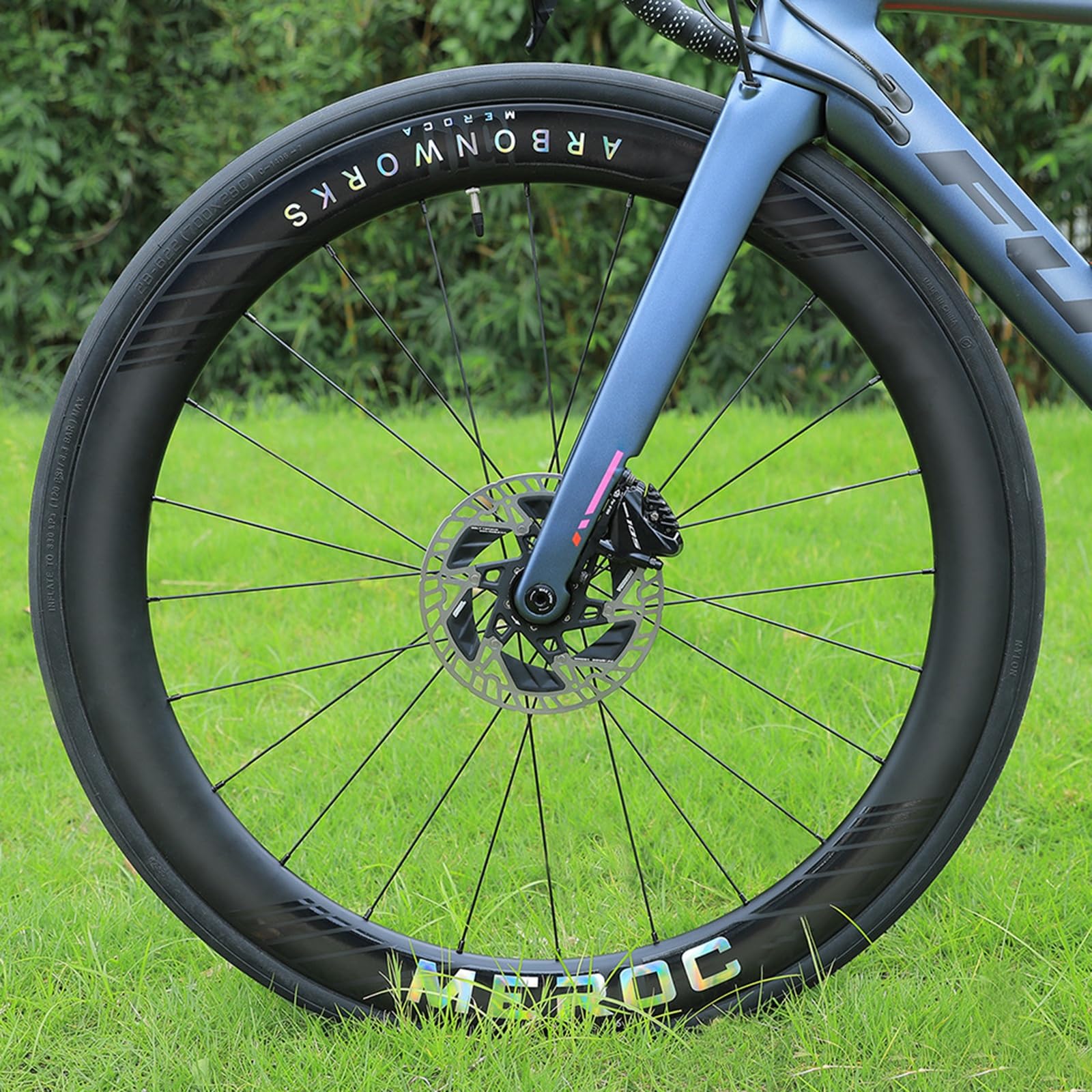 Zestaw kół rowerowych z włókna węglowego 700C 50mm koło rowerowe Center Lock hamulec tarczowy 24H piasty wał wtykowy 100 mm / 142 mm do kasety 8/9/10/11/12 biegów