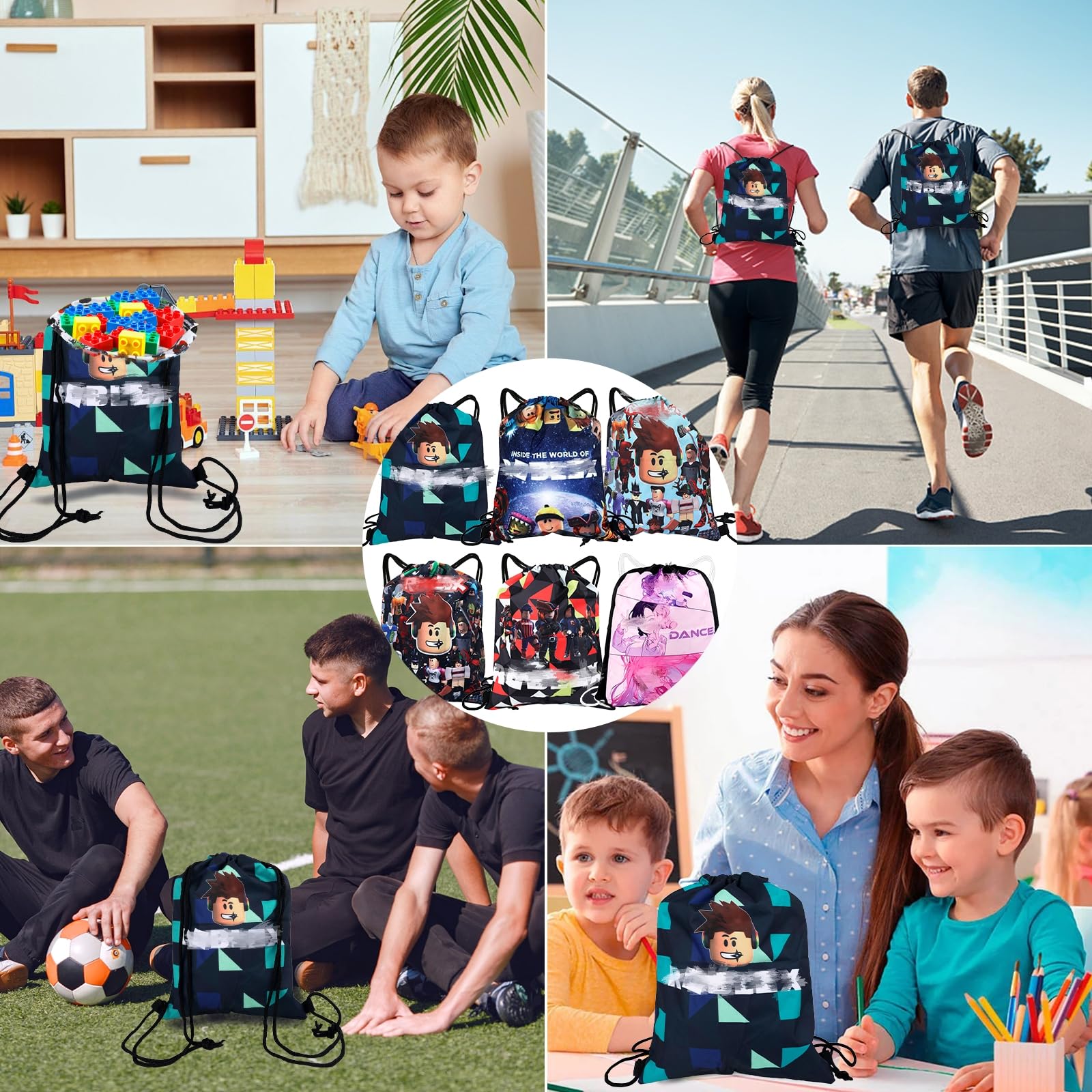 Gamer Drawstring Bags, Swimming Bags for Kids, Waterproof Gym Bag for Kids Adults Teenagers School Sports Travel — view 7