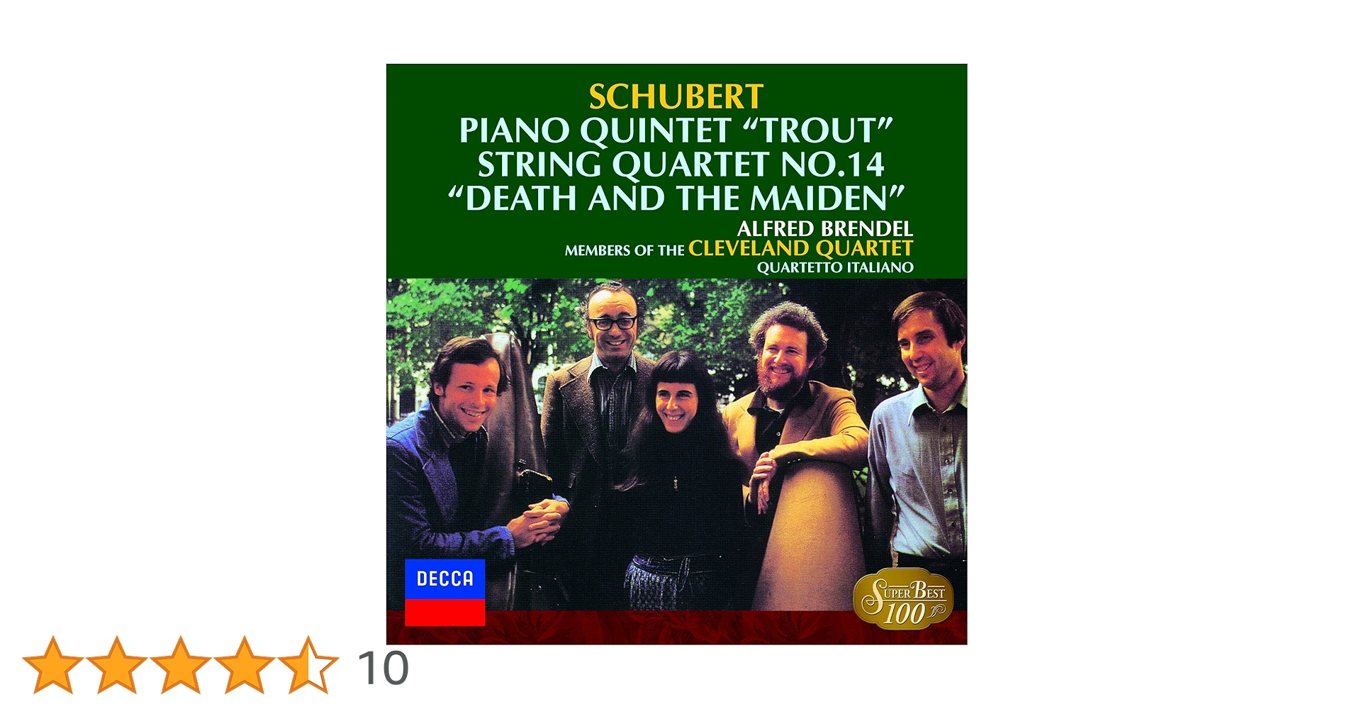 【売約済】イタリア弦楽四重奏団／シューベルト：死と乙女、他 シューベルト：弦楽四重奏曲第13番、第14番「死と乙女