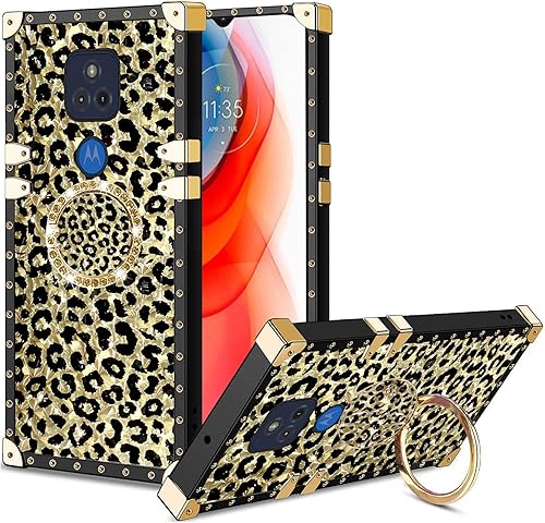 Miniatura 3 de Funda para Moto G Play 2021 para mujer, diseño de leopardo, de lujo, con purpurina dorada, a prueba de golpes, cubierta trasera protectora de TPU