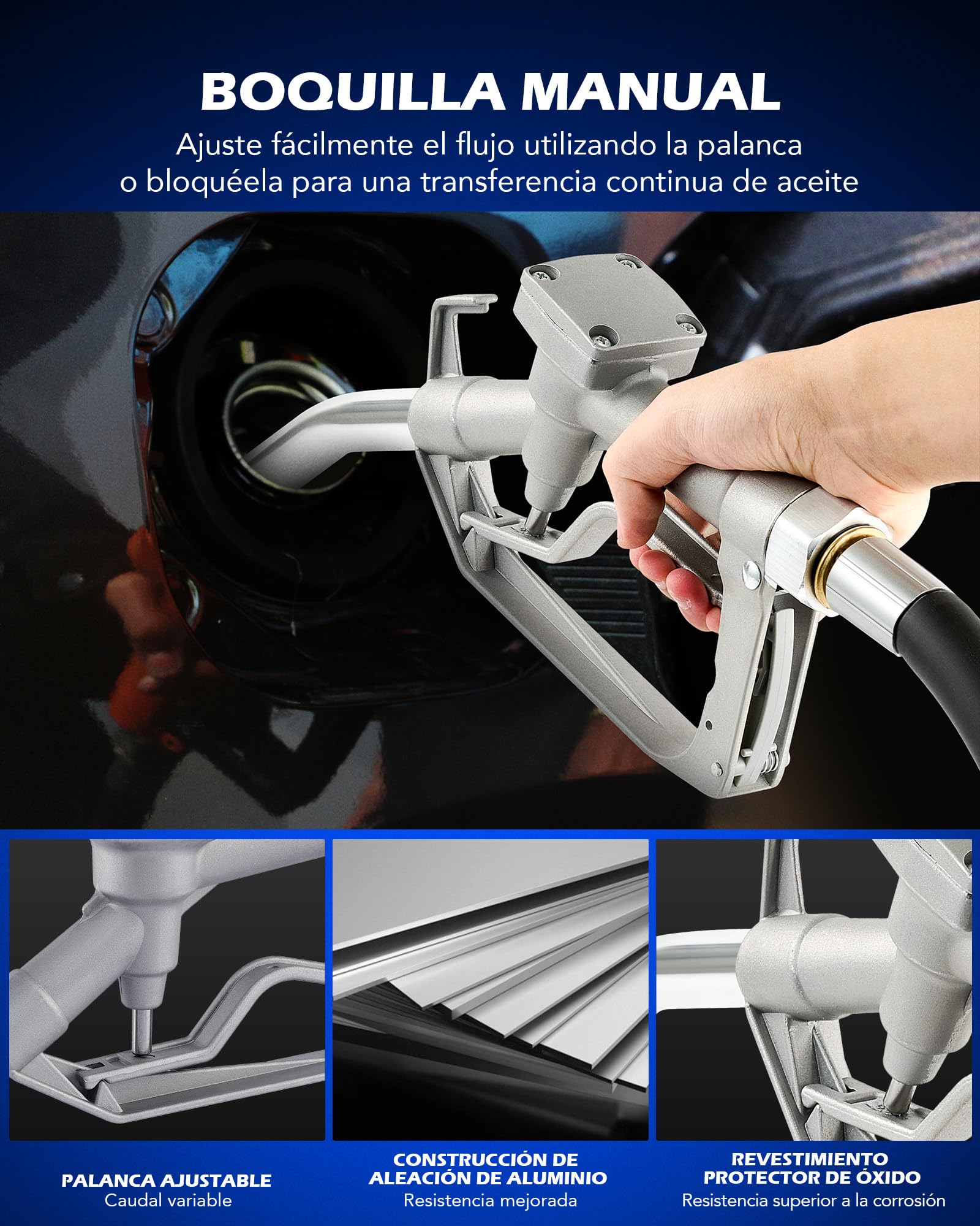 Orion Motor Tech Kit de Bomba de Transferencia Diésel, 12V Bomba de Transferencia de Combustible con Boquilla y Mangueras, Kit de Combustible Eléctrico de Queroseno Diesel con Caja de Transporte