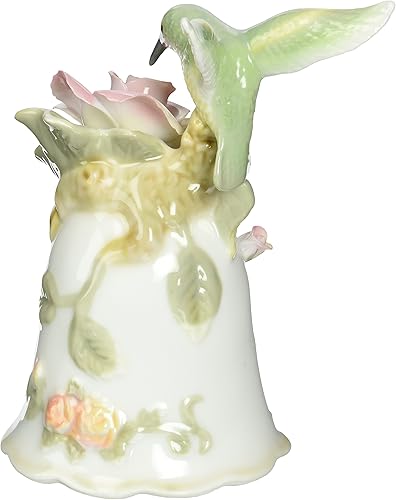 Miniatura 2 de Cosmos 96149 - Figura de colibrí de porcelana fina con campana de rosa, 4-12 pulgadas, color verde