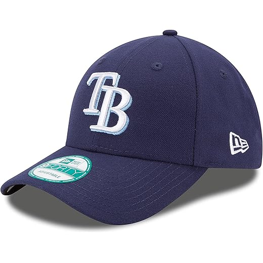New Era Boné juvenil MLB The League 9Forty ajustável tamanho único (EUA, alfa, tamanho único, Tampa Bay Rays - azul marinho), Azul, One Size