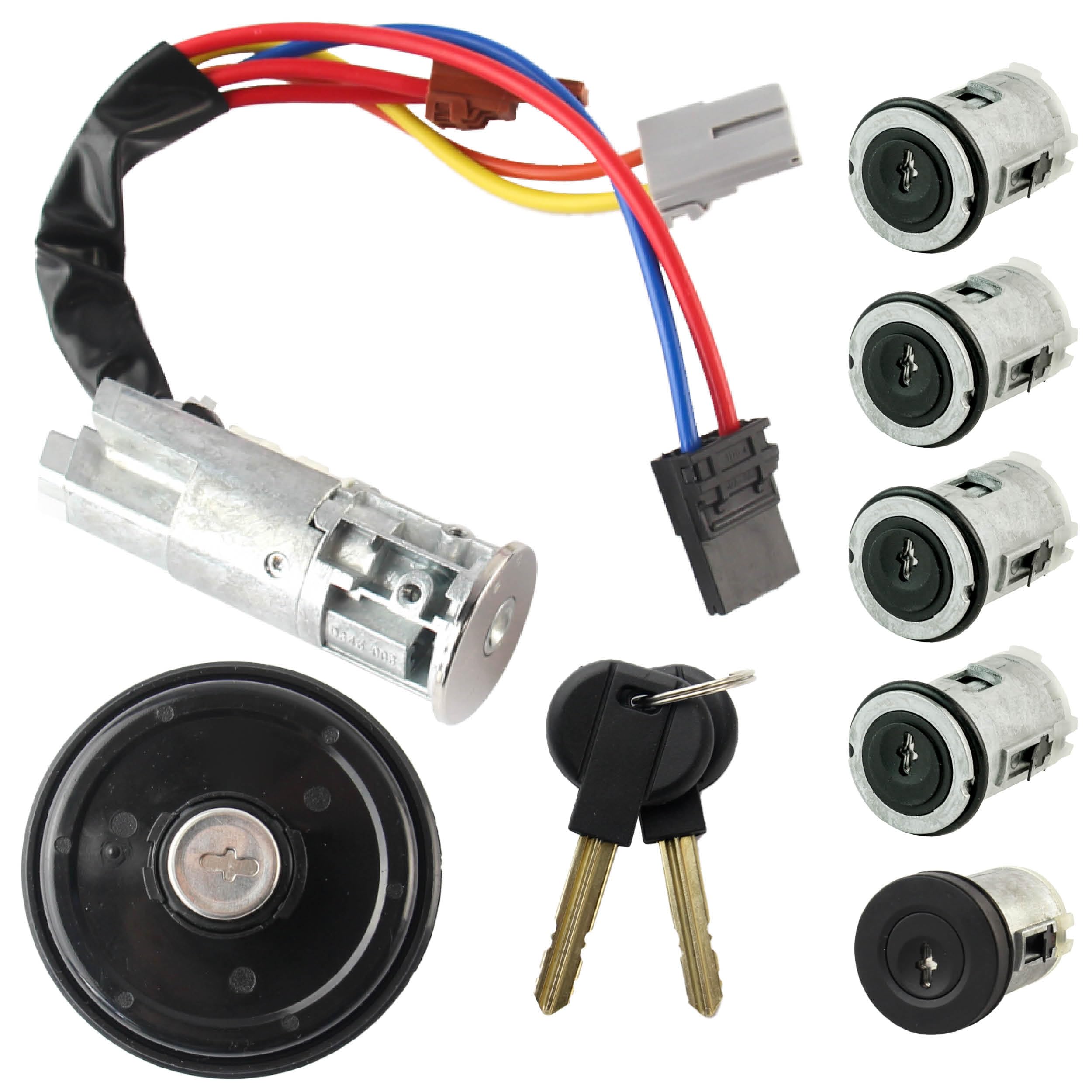 5 cerraduras de Puerta + Bombin Arranque + Tapa del Tanque compatibles para Expert, Scudo y Jumpy (1995-2006) con 2 Llaves | 4162F4 | 4162L9 | 4162S1