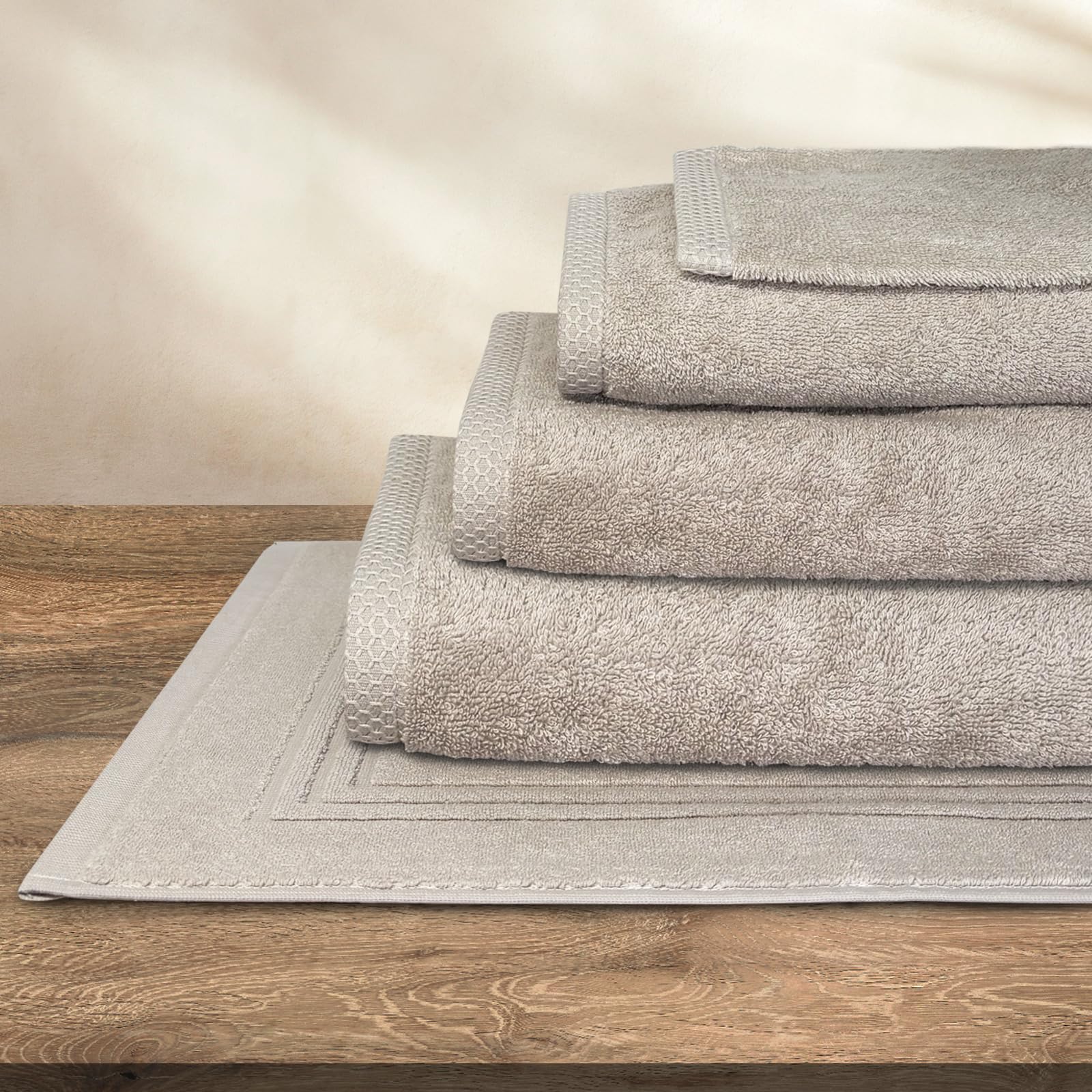 Sleepzen, Set of 10 Organic Cotton Face Cloths/Washcloths/Flannels (Beige), GOTS Certified, 500 GSM Long-Staple Cotton - Image 3
