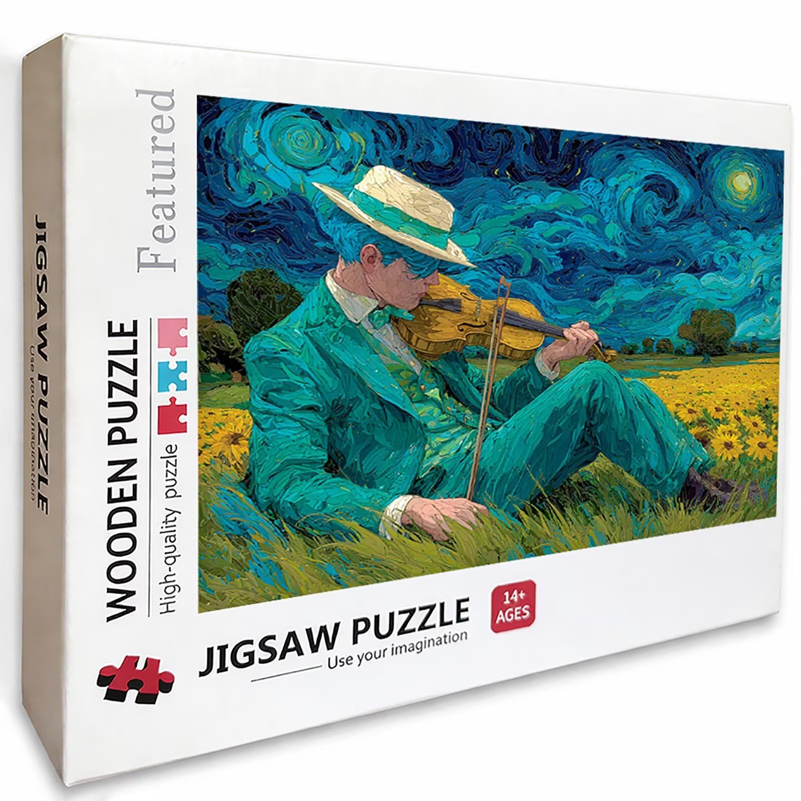 Muzyka Drewniane Puzzle Gwiaździste Niebo Puzzle 6000 sztuk dla dorosłych z kompaktowym pudełkiem 179 x 105 cm, wymagające puzzle, kreatywne gry logiczne dla mężczyzn, kobiet, nastolatków, prezenty, 5