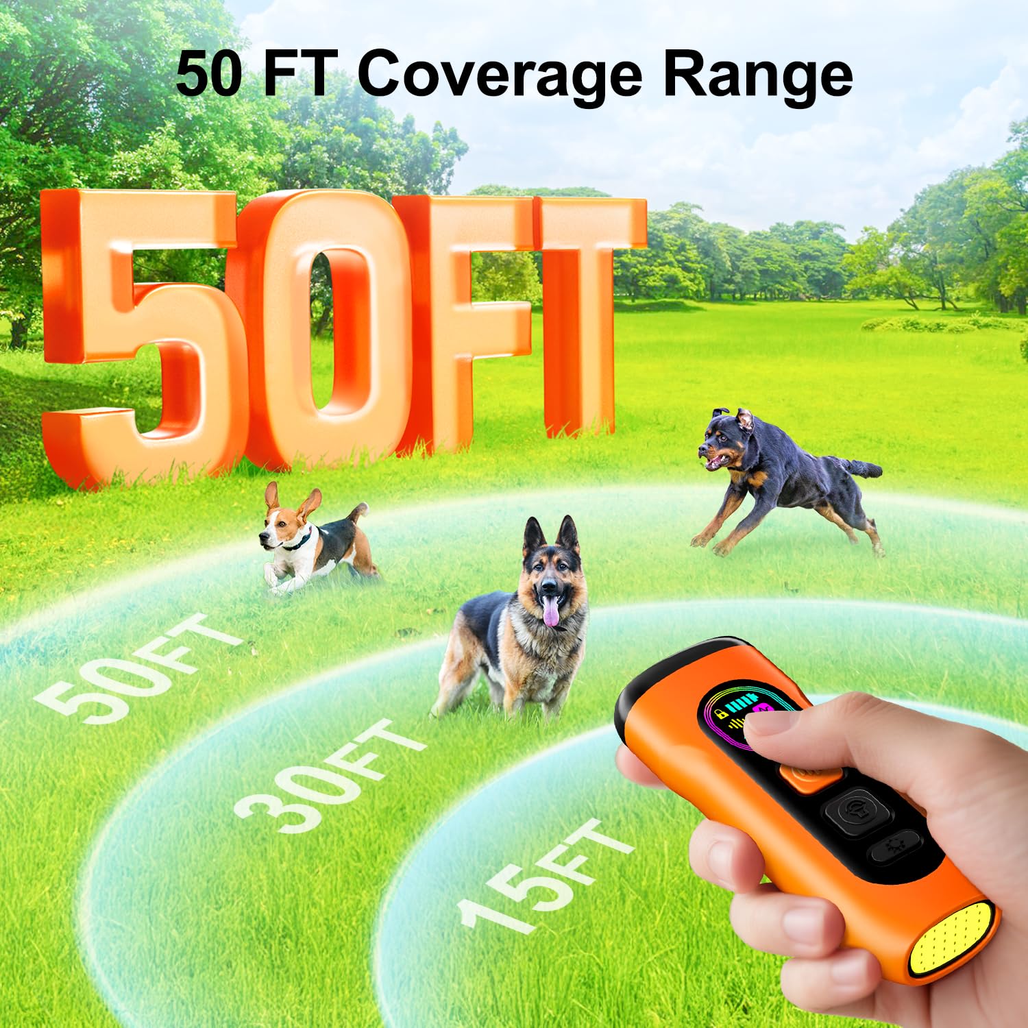 SEDULAN - Juego de 2 dispositivos de ladrido para perros - Dispositivo ultrasónico de parada de ladridos - Herramienta de entrenamiento para perros portátil para interiores y exteriores con alcance