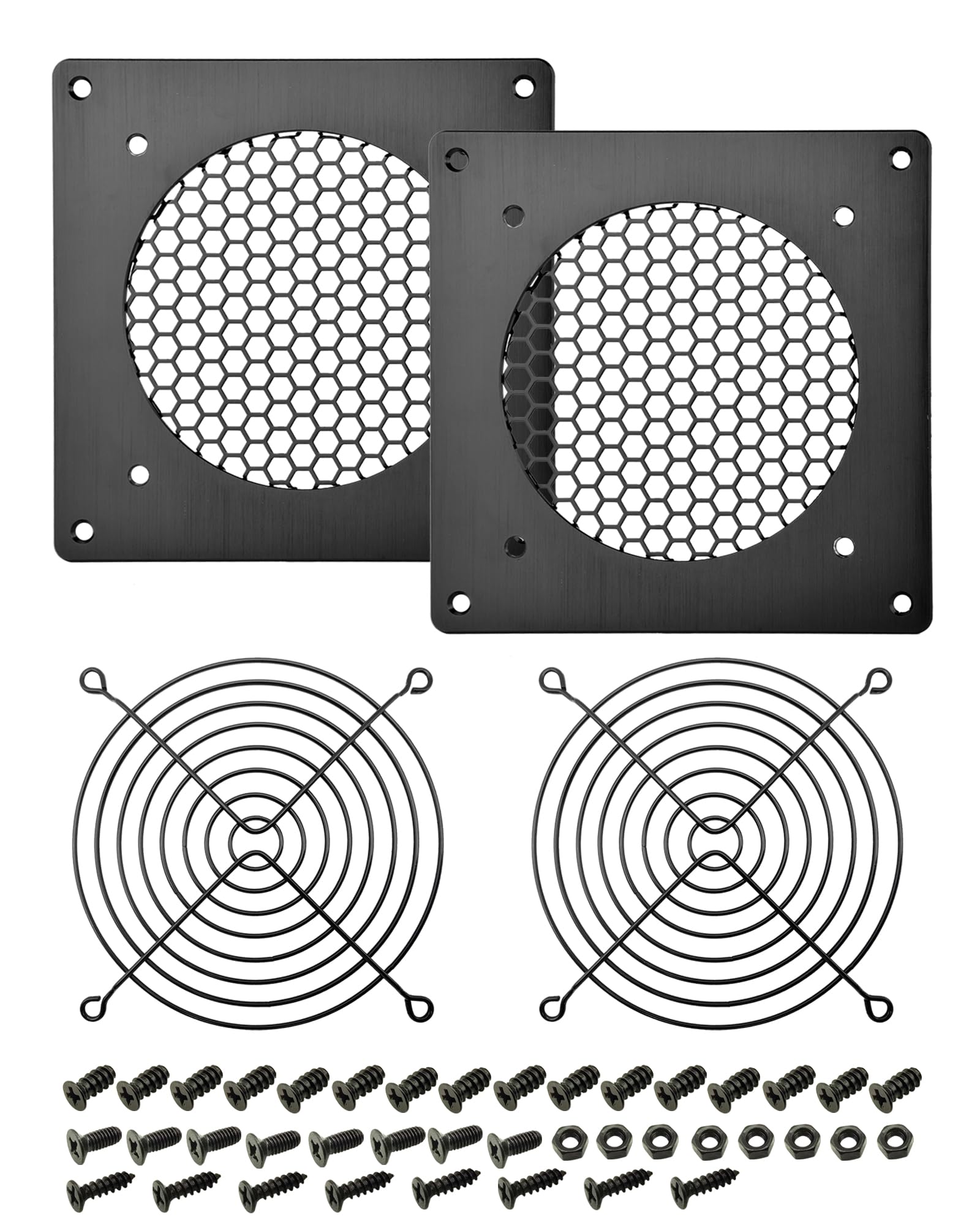 Sponsored Ad – Ventilation Grille 120mm Fan Grill Cover brushed metal Grill for PC Computer AV Electronic Cabinets(2set)
