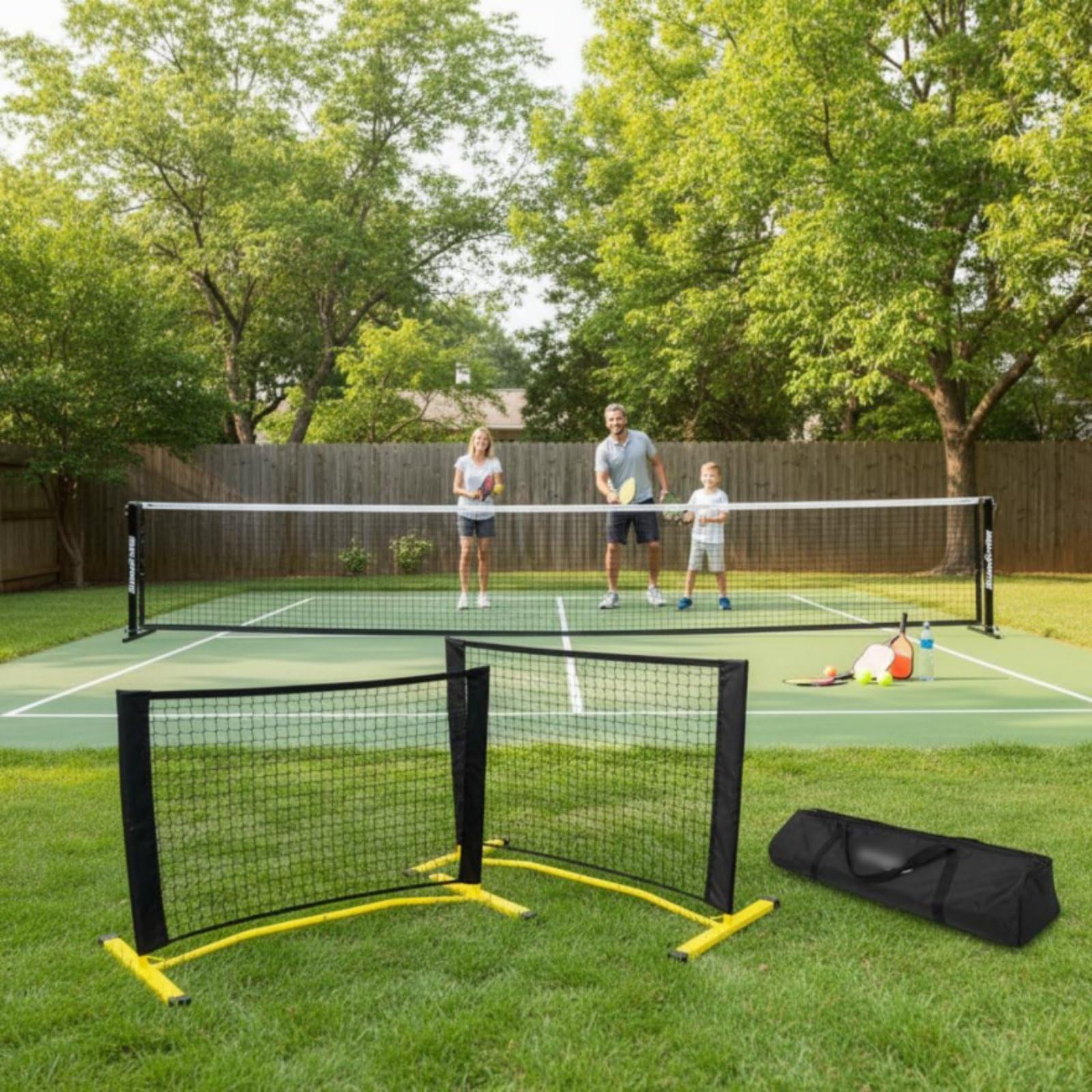 Rete Portatile da Pickleball Professionale Rete Pickleball Portatile Versatile Supporto Badminton Regolabile per Cortile, Campi Sportivi, Palestra