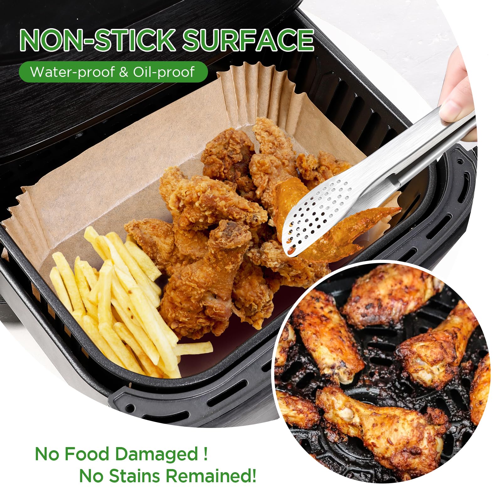 BYKITCHEN Papier Cuisson Pour Ninja Foodi FlexDrawer Air Fryer 10,4L, 150 Pièces Accessoire Air