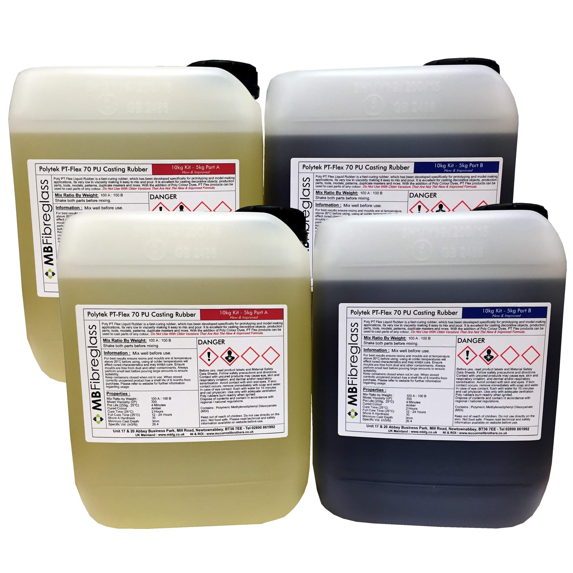 Polycraft ( Mb Fibreglass ) Polycraft Pt Flex 70 Fast Curing Polyurethane Casting Rubber 20Kg Kit