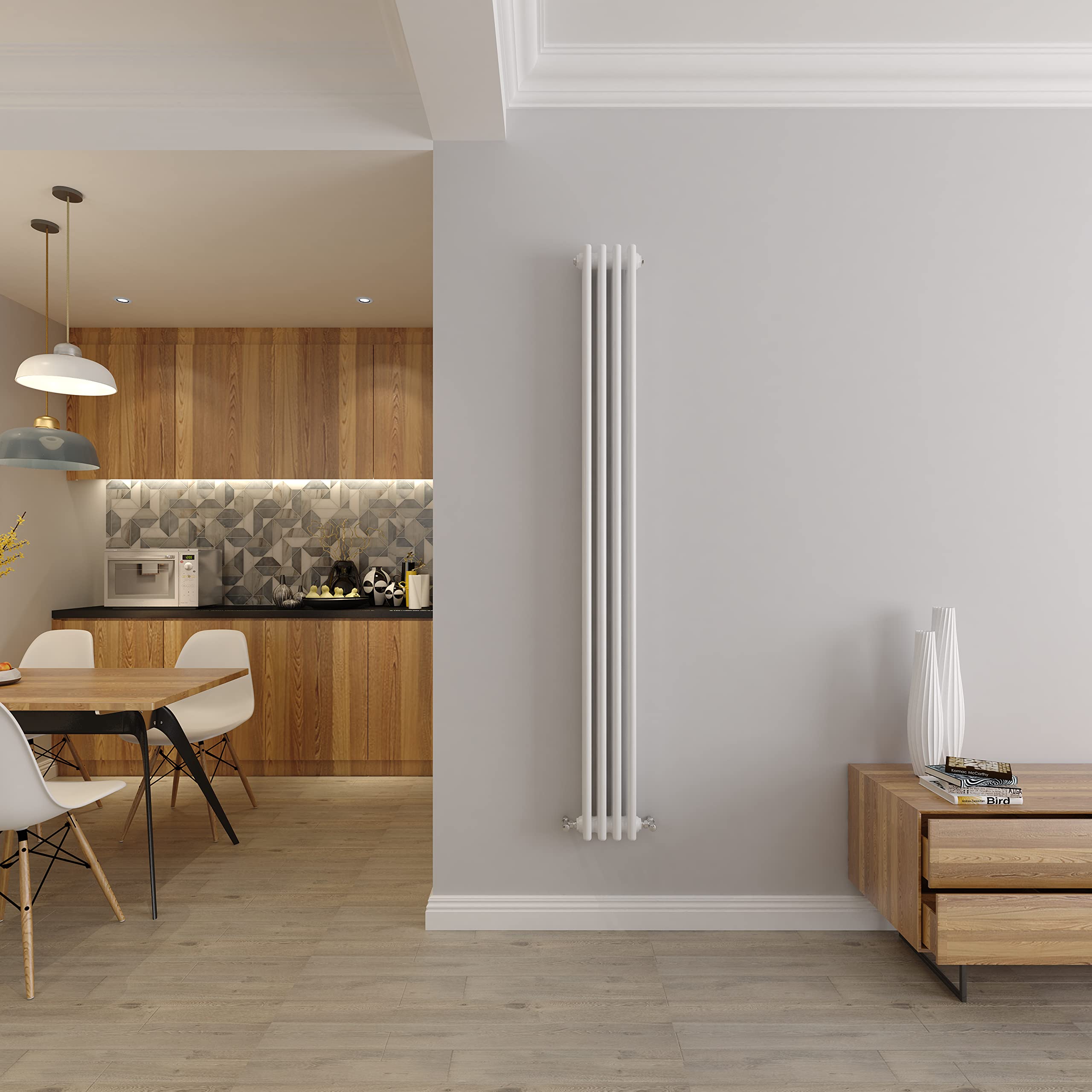 White radiators Vertical 3 Column Rads Cast Iron Style Central Heating radiators for Bathroom,Living Room and Kitchen 1800x200mm โ image 1