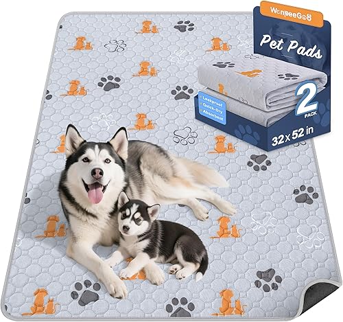 Miniatura 30 de Almohadillas lavables para orina para perros, paquete de 4 almohadillas absorbentes reutilizables para entrenamiento de perros y cachorros,
