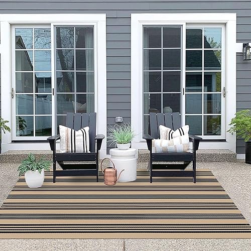 Miniatura 546 de IOHOUZE - Tapete a cuadros estilo búfalo de 5 x 8 pies para interiores y exteriores, lavable, para sala, tapete de bienvenida primavera-verano