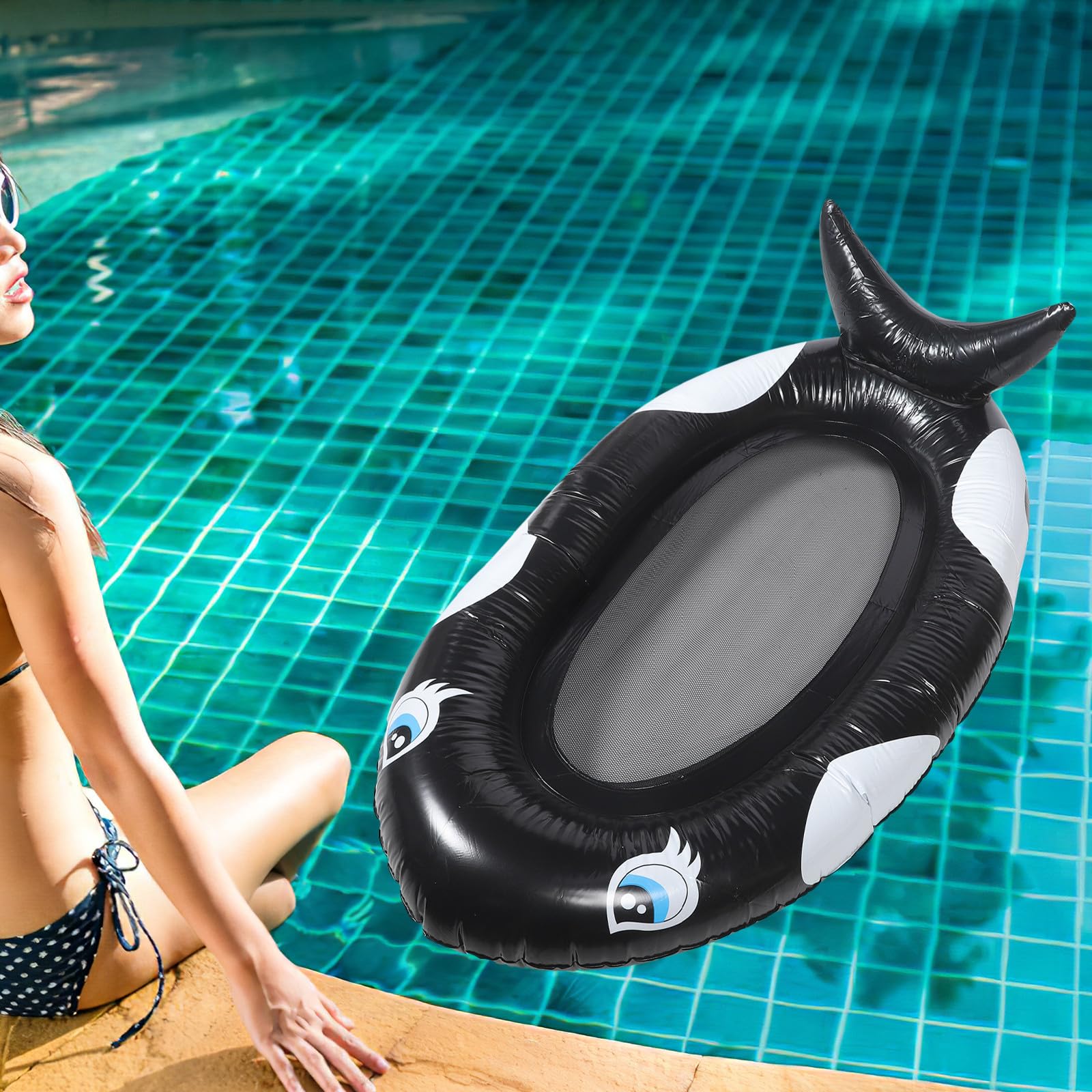 Hamaca Flotante para Piscina Diseño Bonito y Superficie Suave, Inflable para Adultos