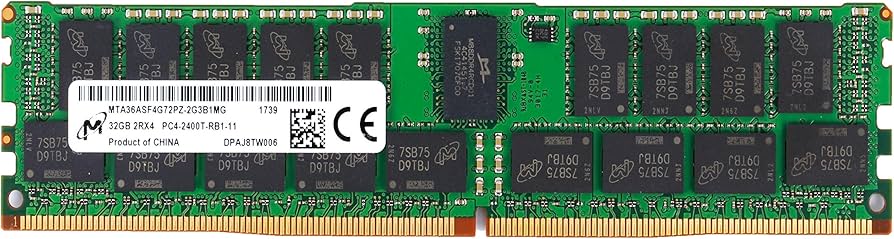 MICRON 32GB PC4-2400T-R Registered ECC 2RX4 Memory RDIMM MICRON 32GB PC4-2400T-R Registered ECC 2RX4 Memory RDIMM