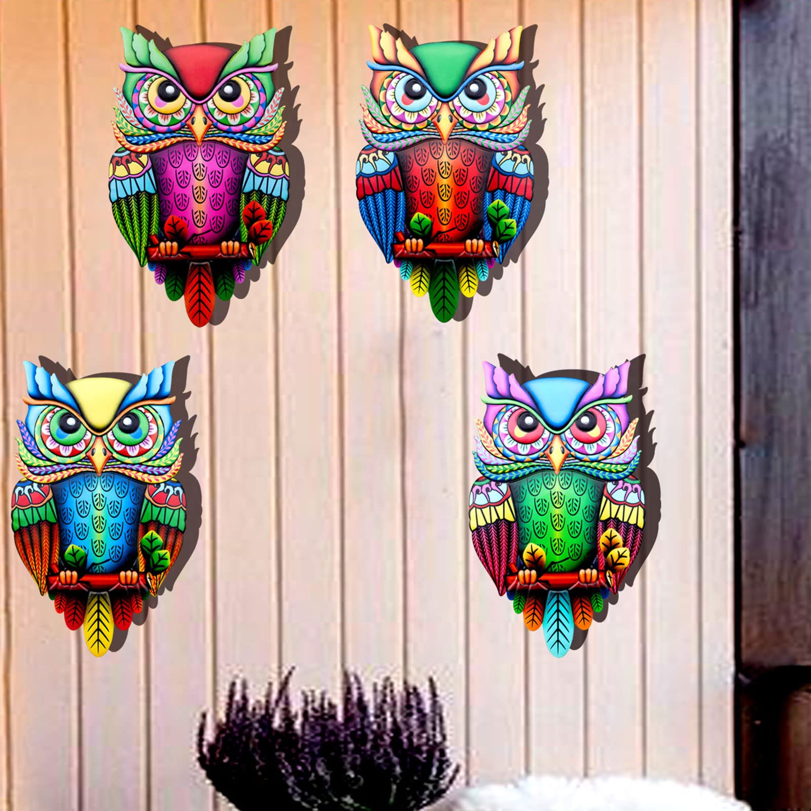 Statue Décorative Hibou En Métal Vert - Artisanat Mexicain Pour Maison Ou Jardin