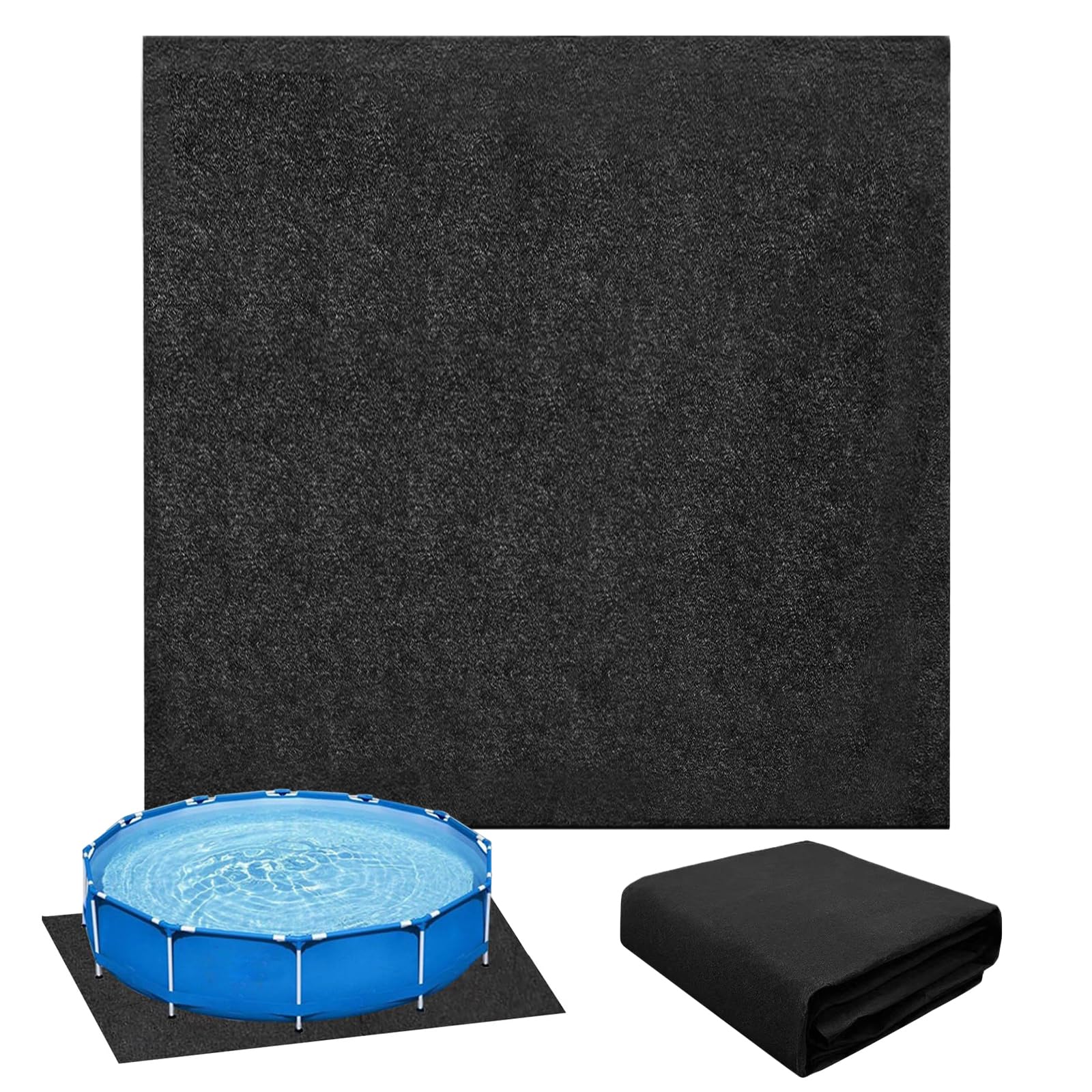 Tapis de Piscine carré, Pliable Tapis de Piscine Extérieur, Housse de Protection du Sol pour Piscine, Rési (4 m x 4 m)