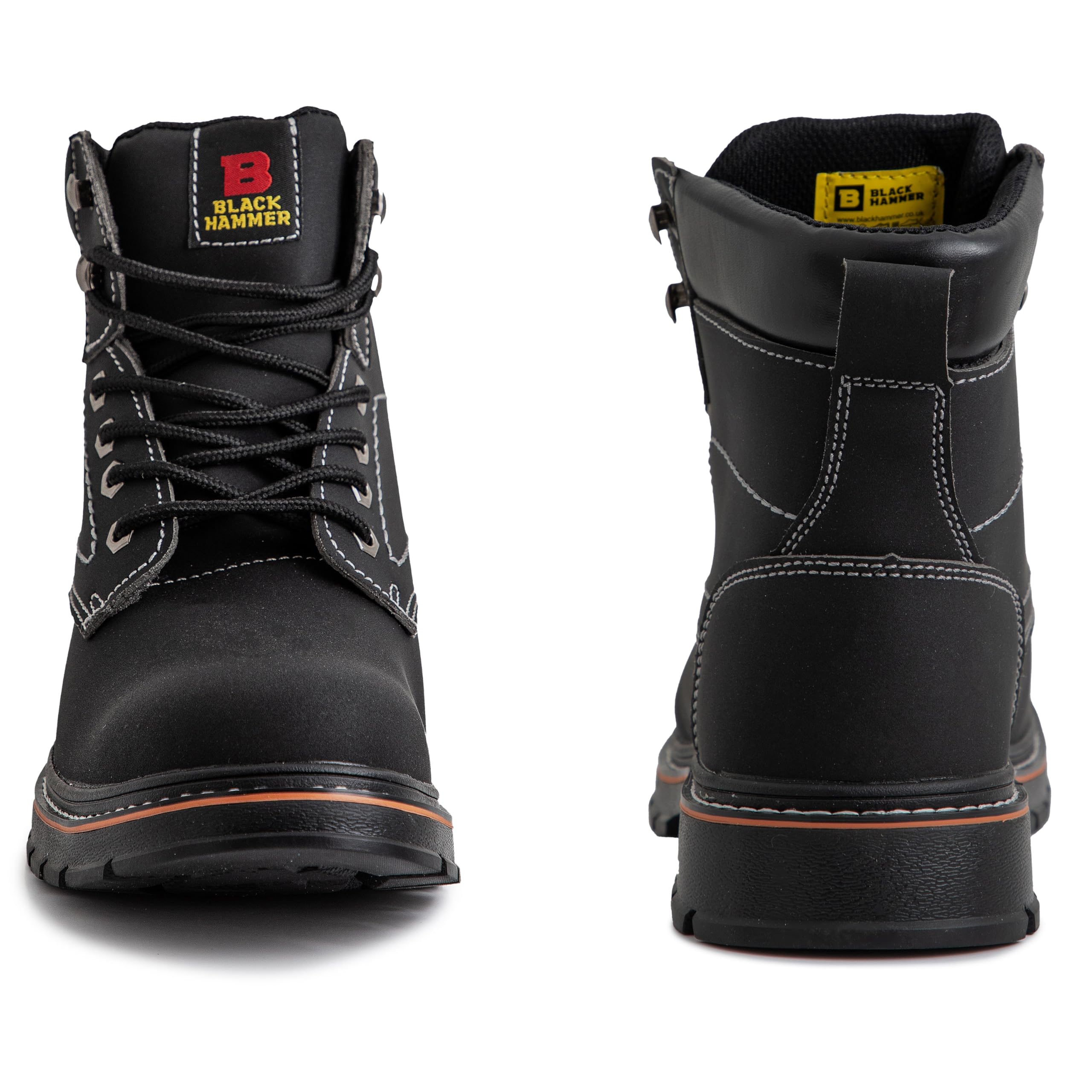 BLACK HAMMER Botas de trabajo de seguridad para hombre puntera y entresuela de acero, resistentes al agua, perfectas para almacenes y trabajos cotidianos, con suela de goma 2600 S3 SRC