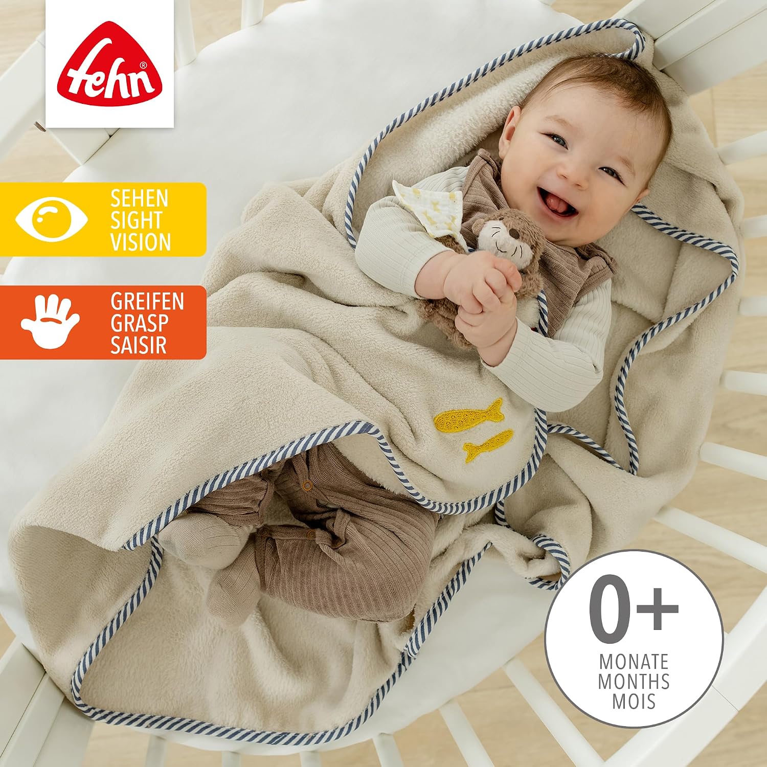 Fehn Otter Plush Blanket, Cozy Plush Cuddle Blanket, Cat Mat, Quilt or Blanket for Home and Away from 0+ Months