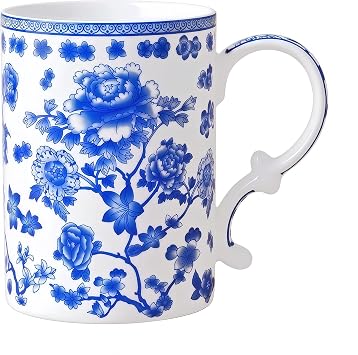 Bone China Floral Coffee Tea Mug, 16oz Flower Coffee Tea Cup for Women Men | Lightweight bone china, Vibrant floral artwork, Comfortable curved handle, Ideal for morning coffee afternoon tea